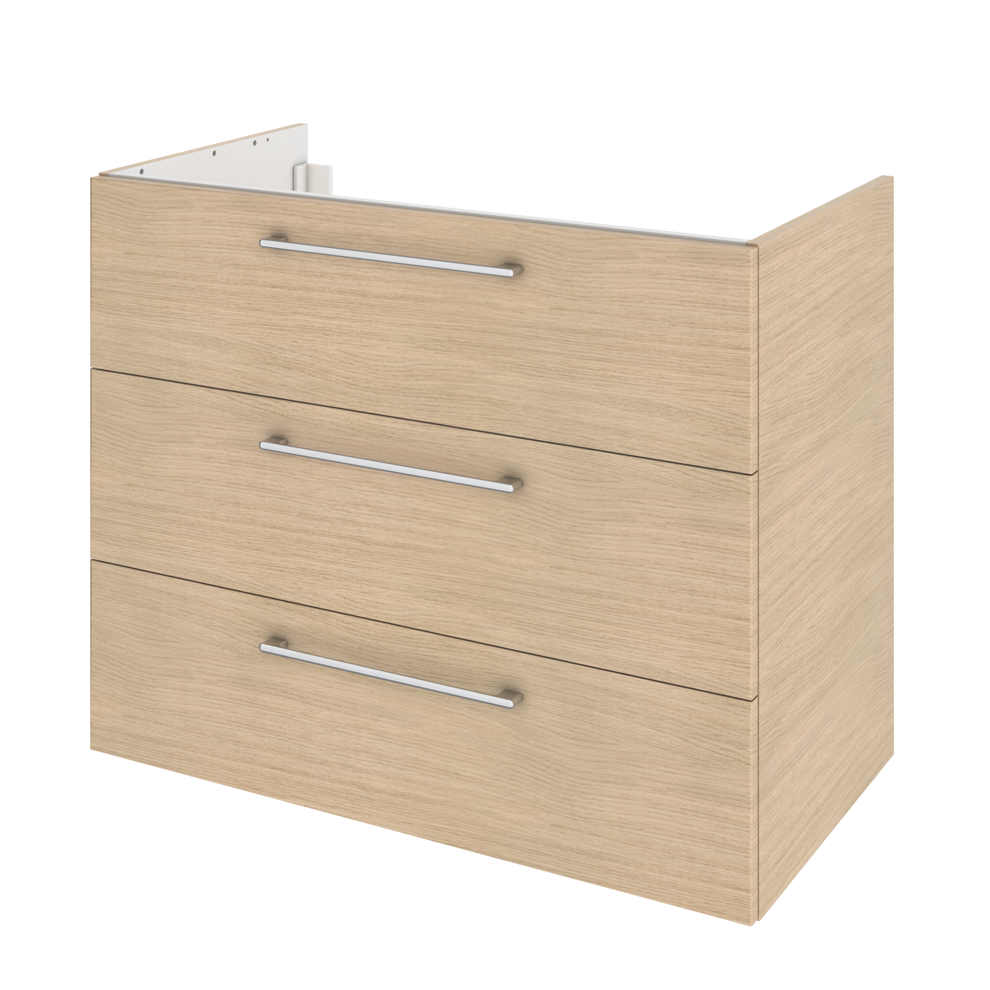 Mobile sotto lavabo con nicchia portaoggetti 80 cm Placcatura rovere - COSMOTI