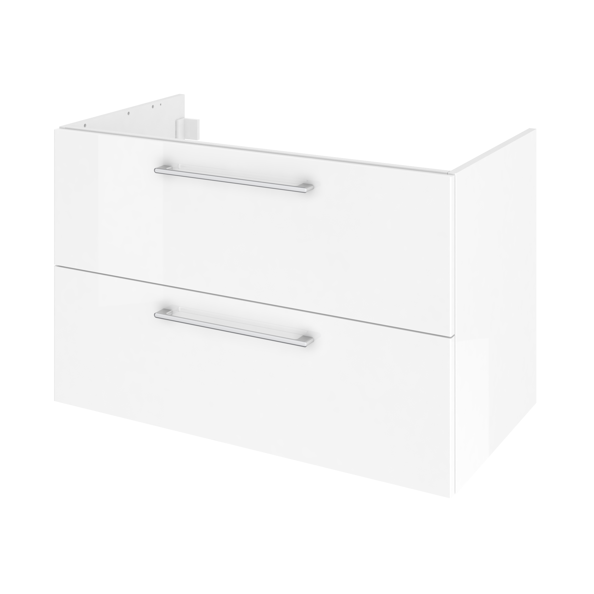 Mobile da bagno sospeso sotto lavabo L 90 x H 58 x P 46 cm bianco laminato lucido, 2 cassetti SENSEA Remix - 10