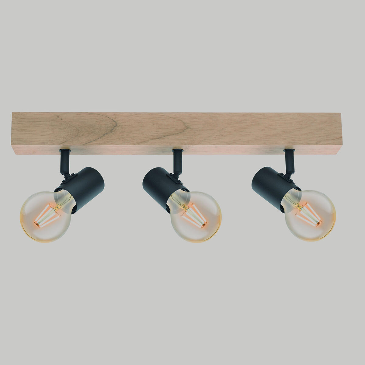 Faretto decorativo senza fonte luminosa TOWNSHEND in acciaio<multisep/>legno beige E27 EGLO 3 luci - 7