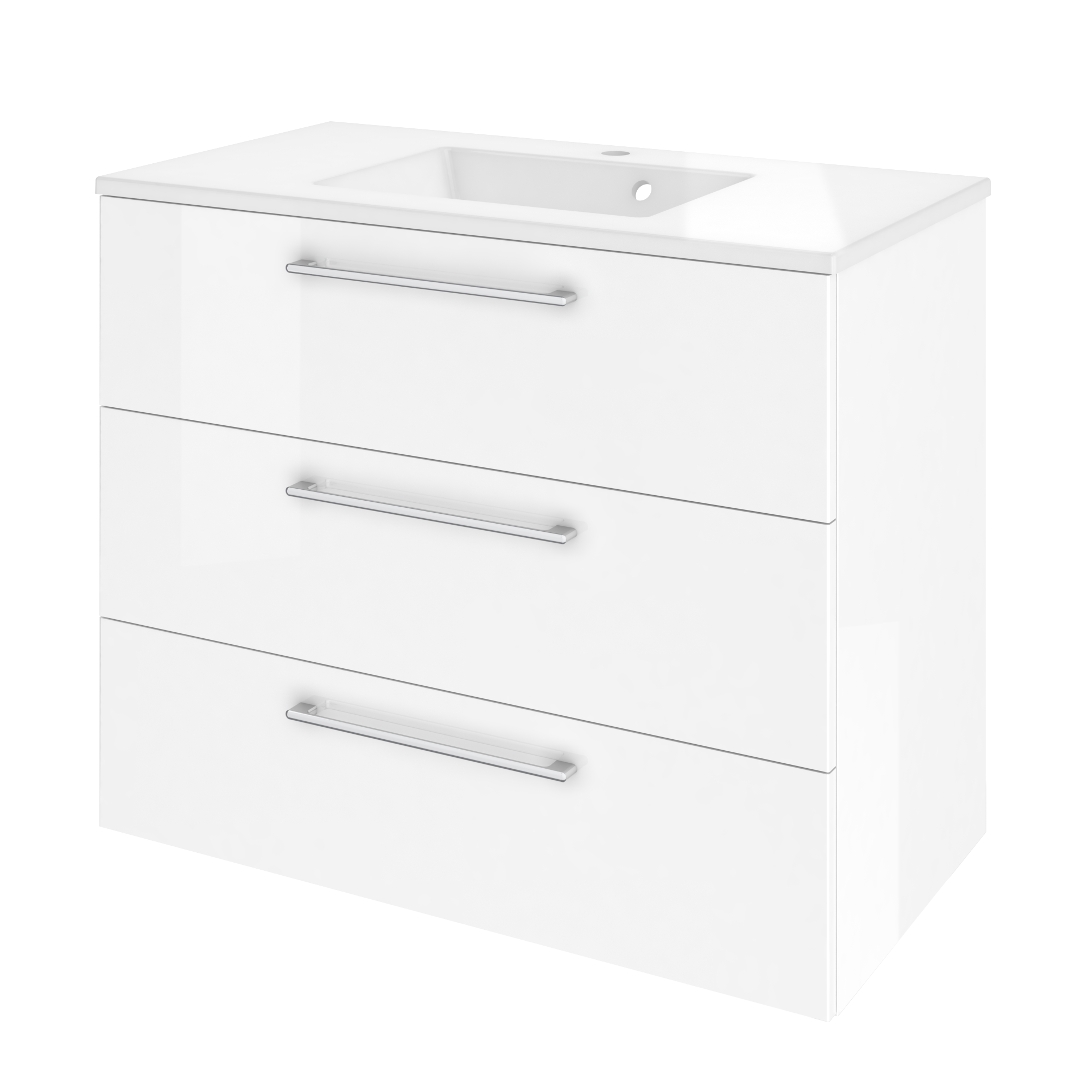Meuble de salle de bains, Remix l.90 x H.73 x P.46 cm, blanc, Remix - 7