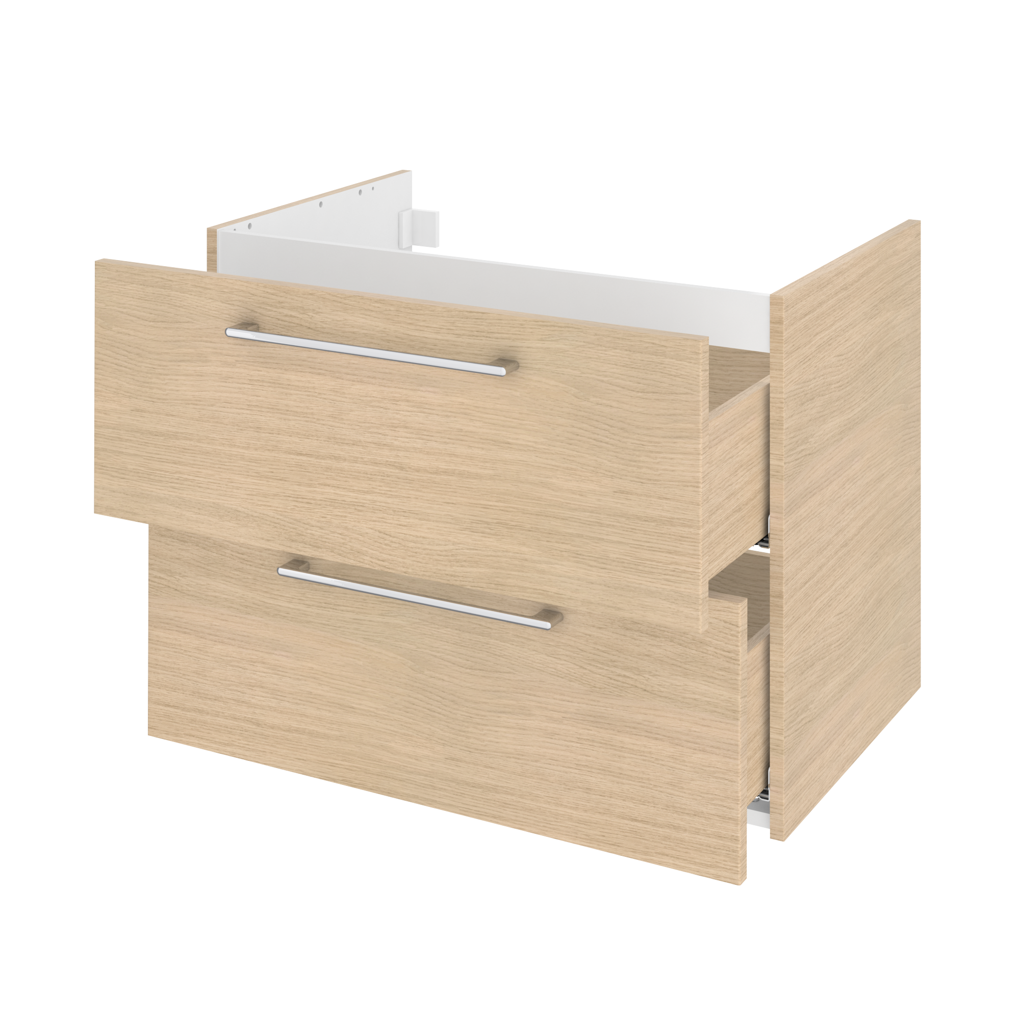Meuble sous-vasque 2t L.75cm x H.58cm x P.48cm effet chêne naturel Remix - 6
