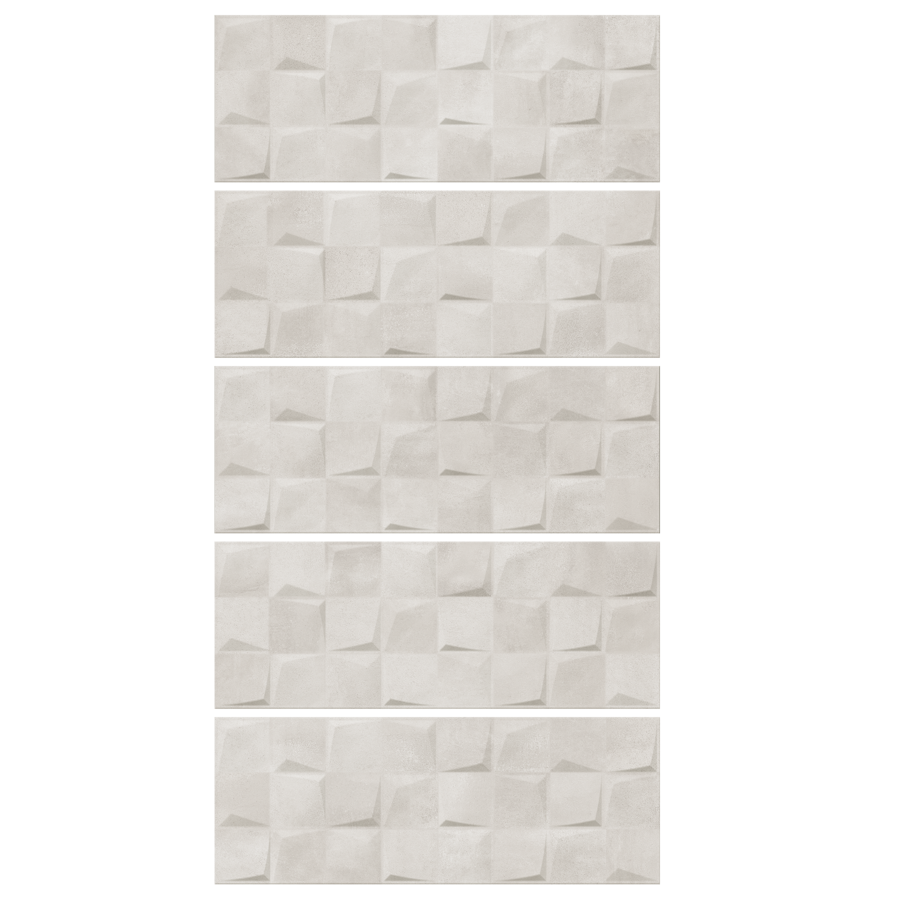 Revestimento cerâmico Artens Thick 3D cinza 33.3x90 cm - 3