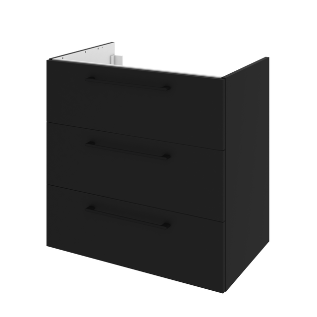 Meuble sous-vasque 3t L.75cm x H.73cm x P.48cm noir mat Remix
