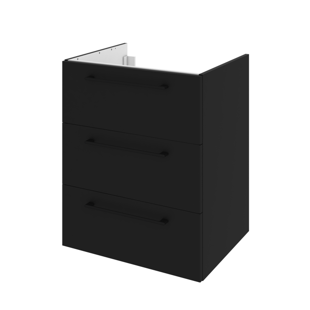 Meuble sous-vasque 3t L.60cm x H.73cm x P.48cm noir mat Remix