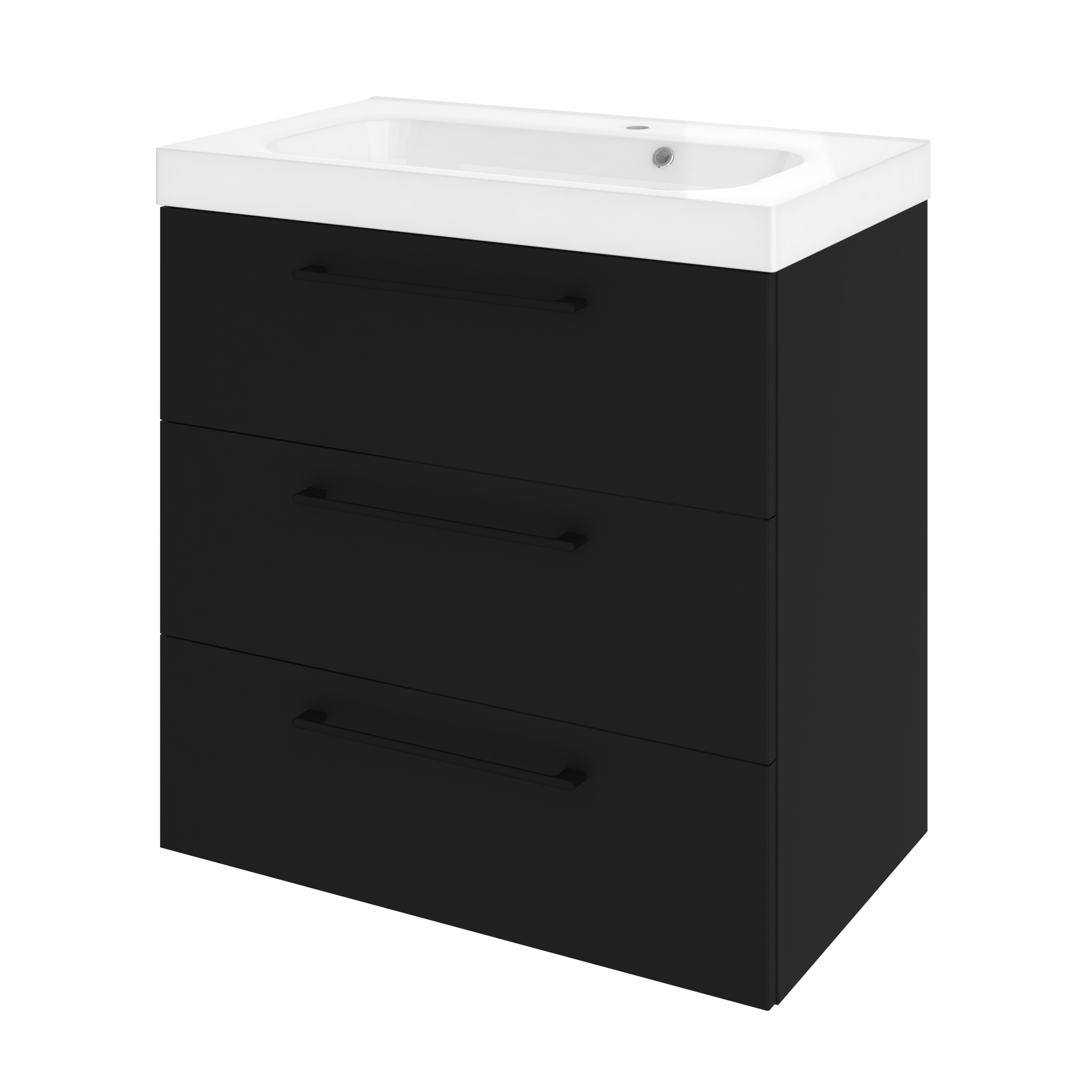 Meuble sous-vasque 3t l.75 x H.73 x P.46 cm noir mat Remix - 8