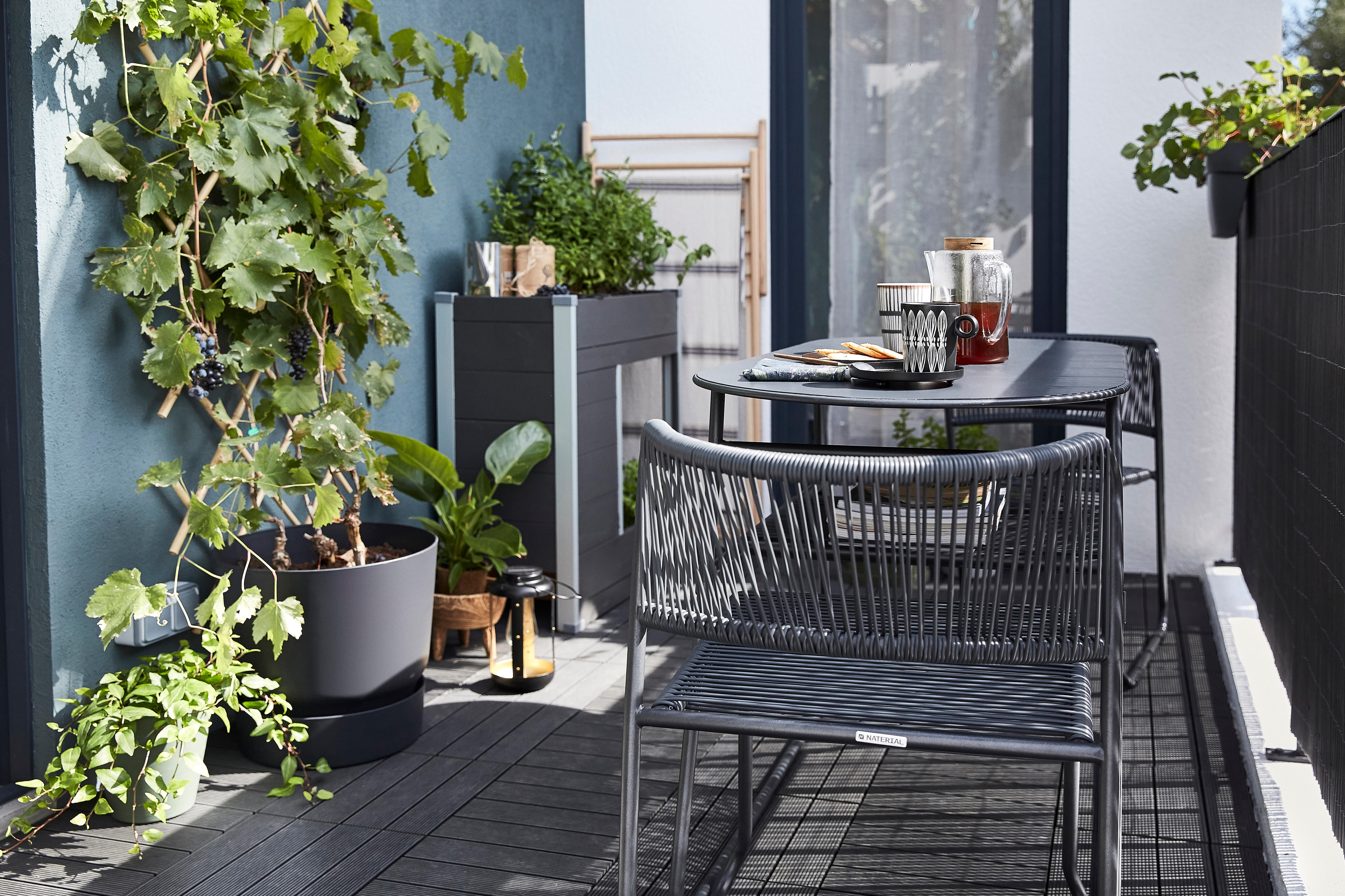 Cadeira de rattan NATERIAL DUO CINZENTO ESCURO - 17