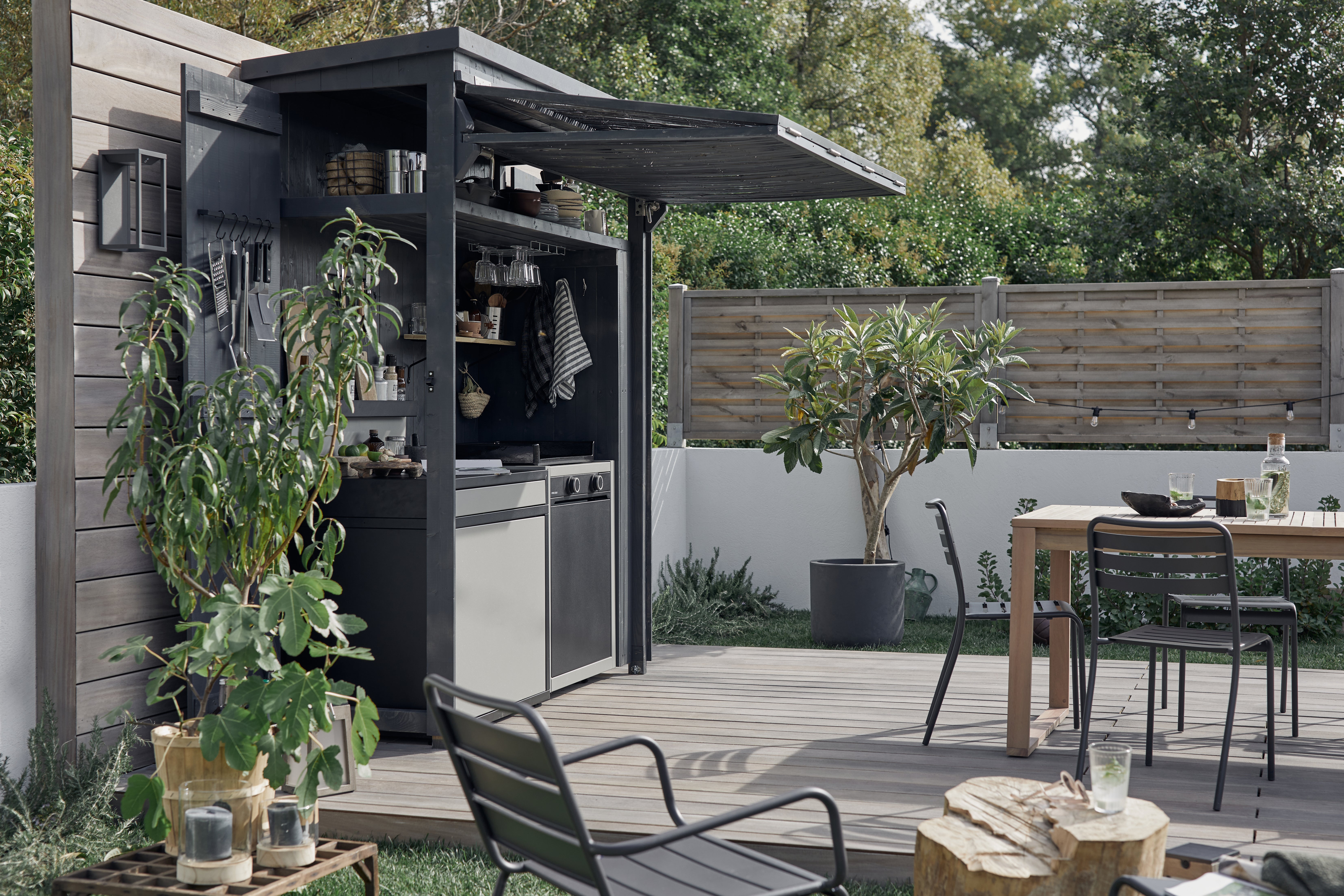 Sedia da giardino in acciaio antracite Cafe, seduta in acciaio grigio - 7