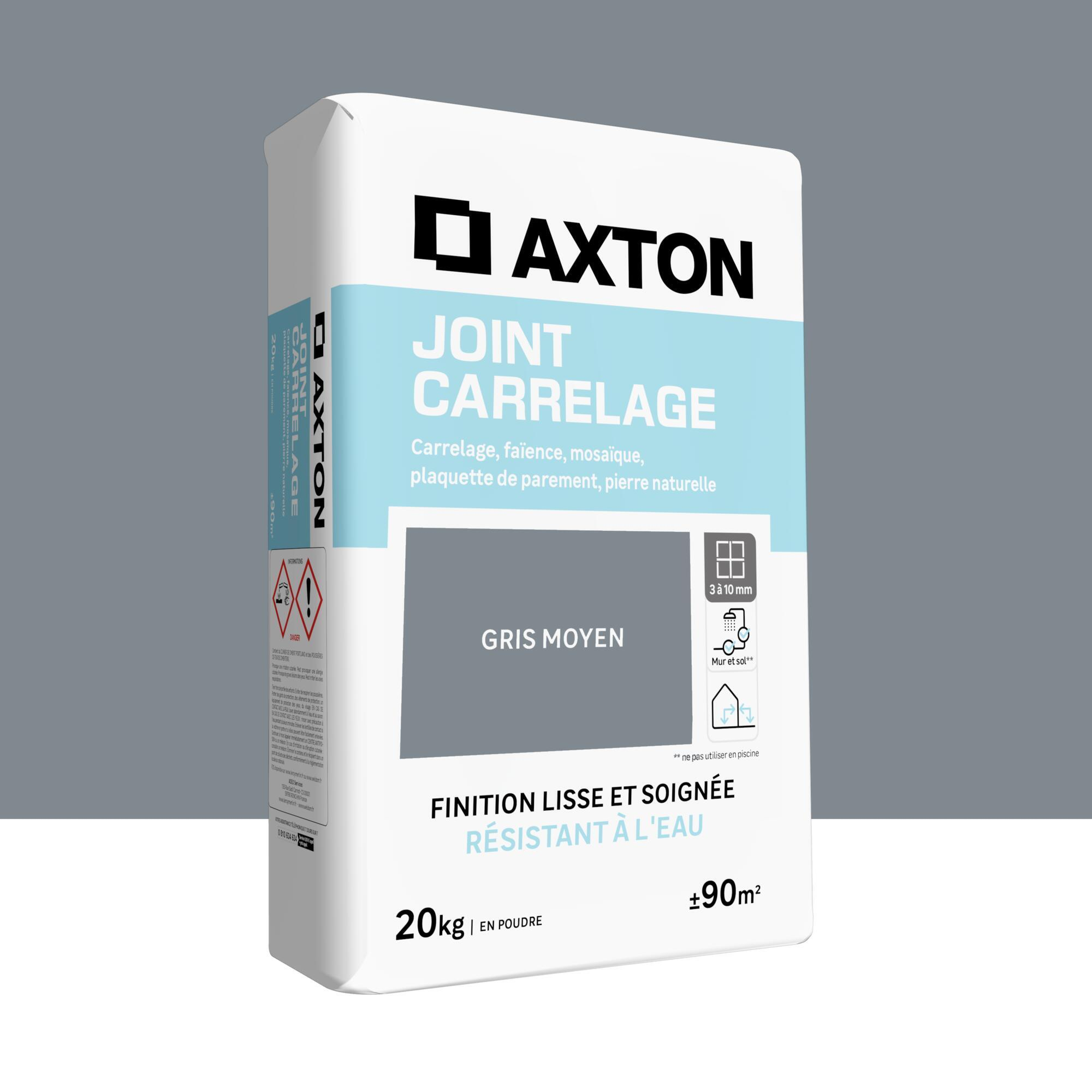 Mortier de jointoiement carrelage / mosaïque AXTON gris moyen 20kg - 6