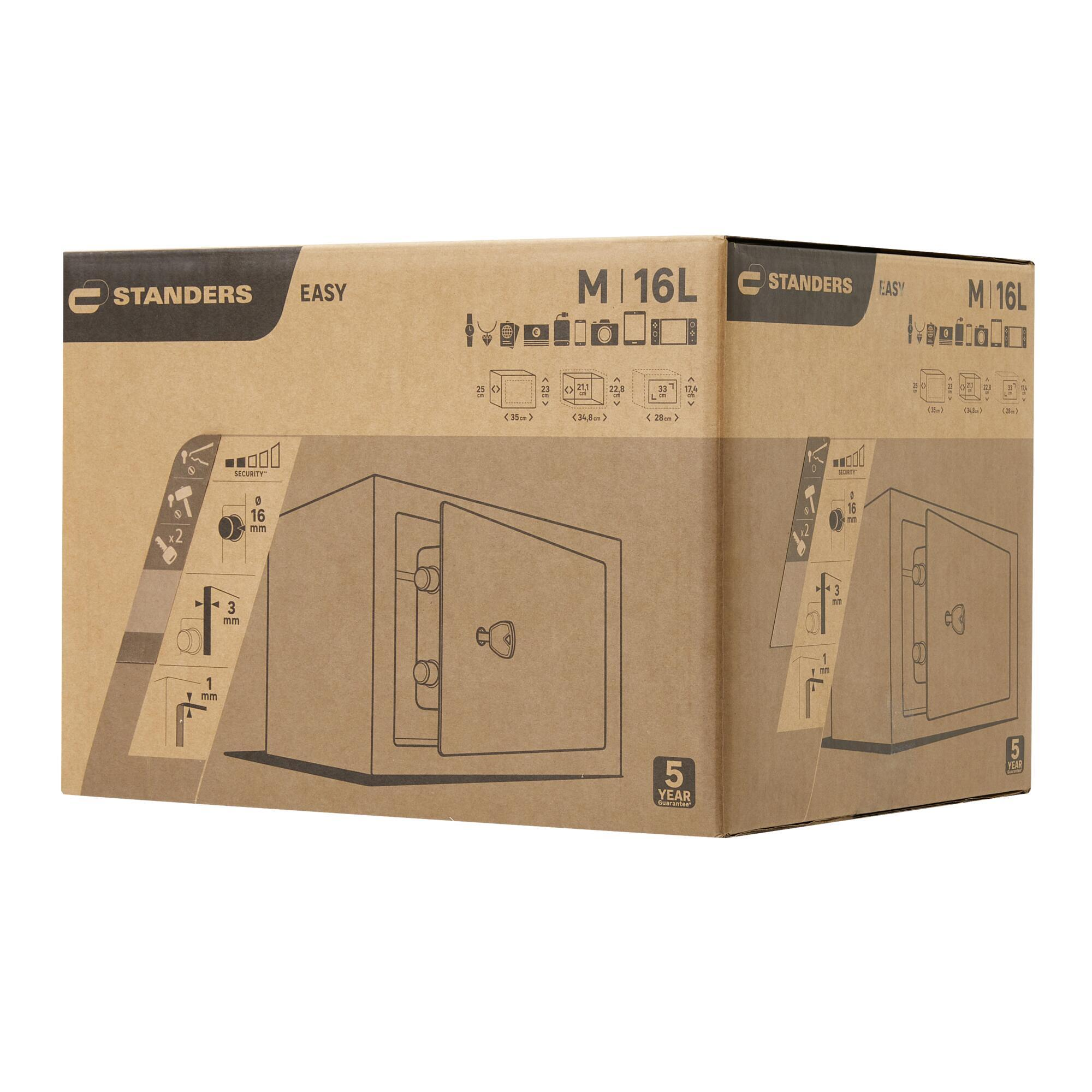 Coffre-fort à clé STANDERS Sft-25kbl1-23h H.23 x l.35 x P.25 cm, 16L - 13