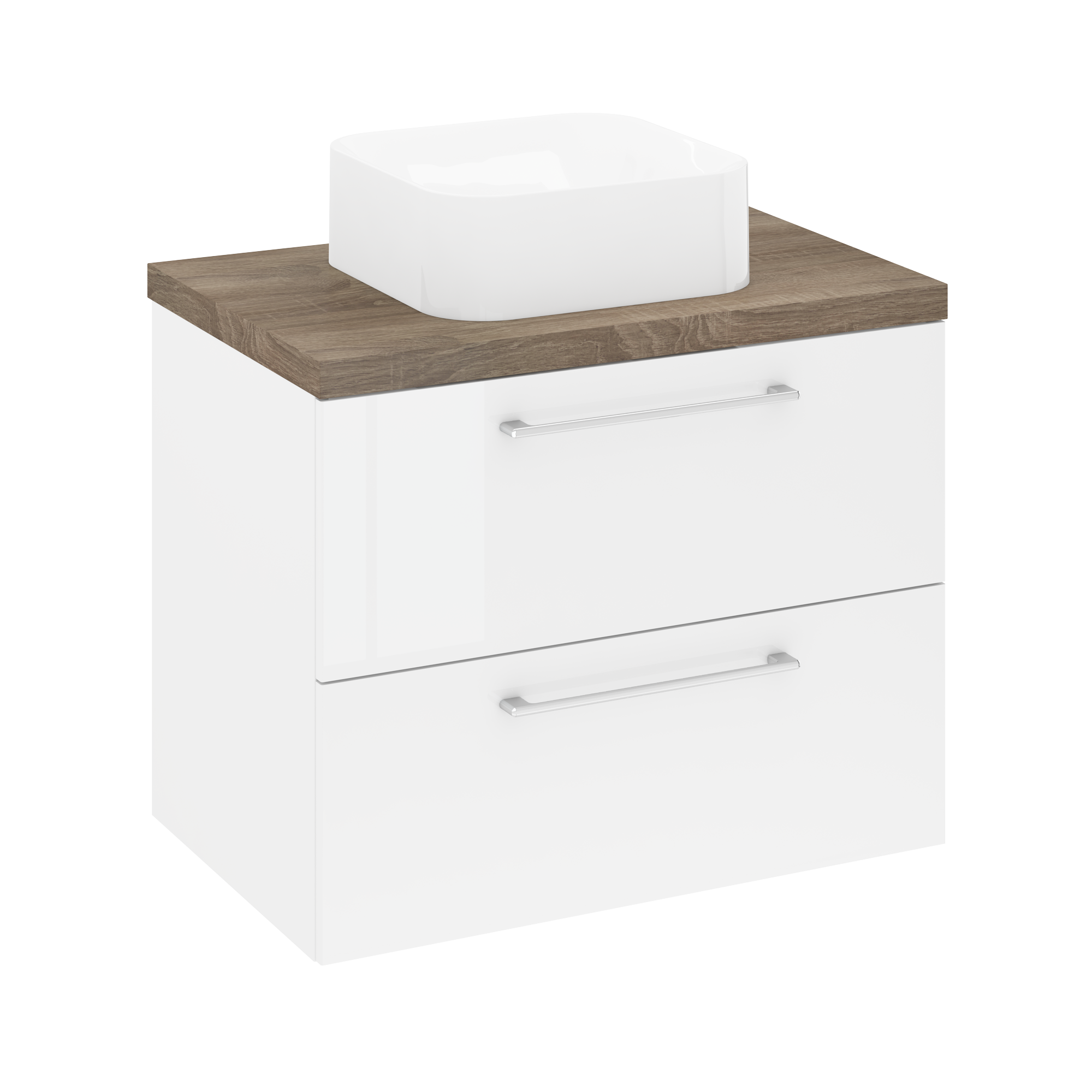 Lavabo da appoggio SENSEA Capsule quadrato in composito minerale di resina gelificata L 38 x H 15.3 x P 12.2 cm bianco lucido piletta non inclusa - 6