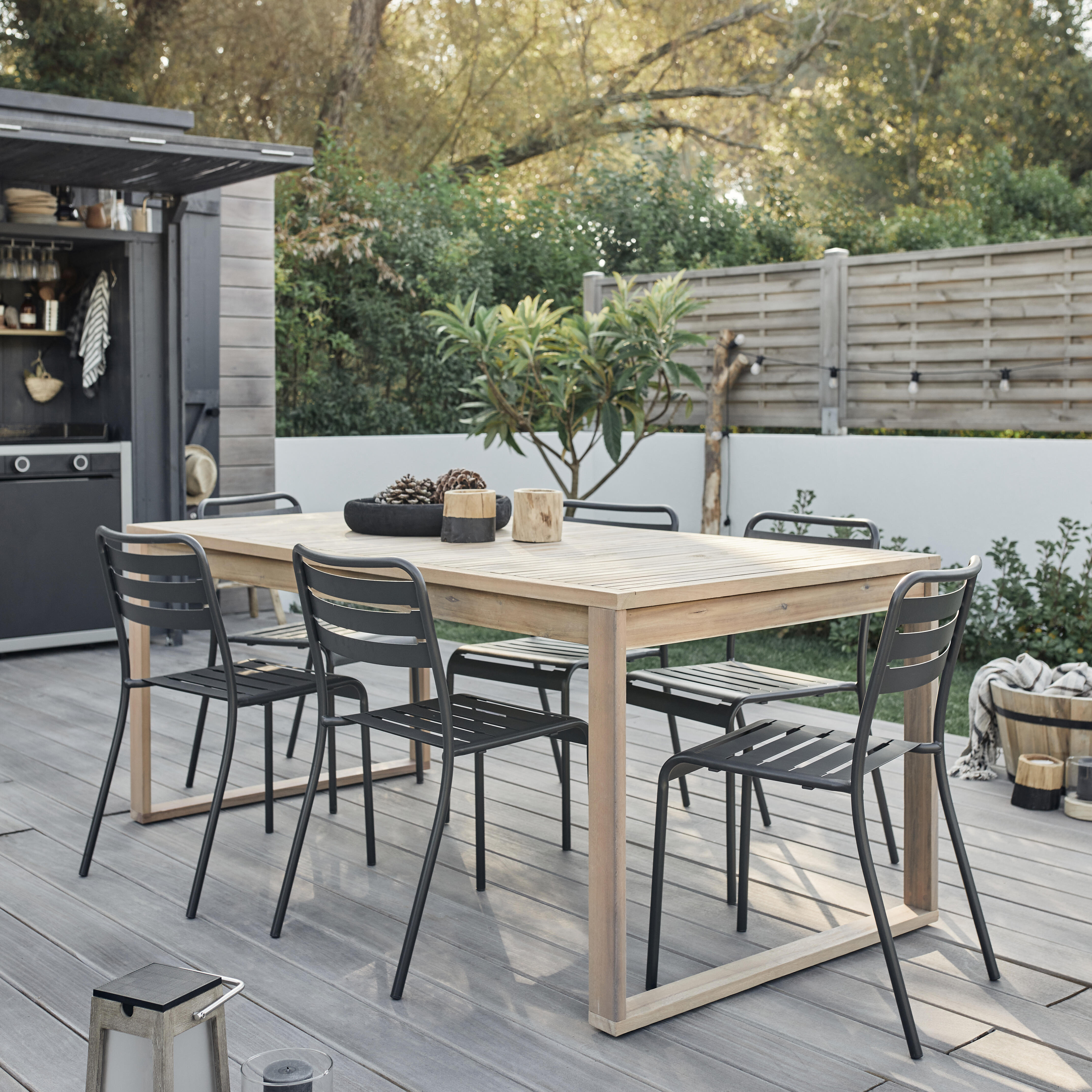 Sedia da giardino in acciaio antracite Cafe, seduta in acciaio grigio - 6