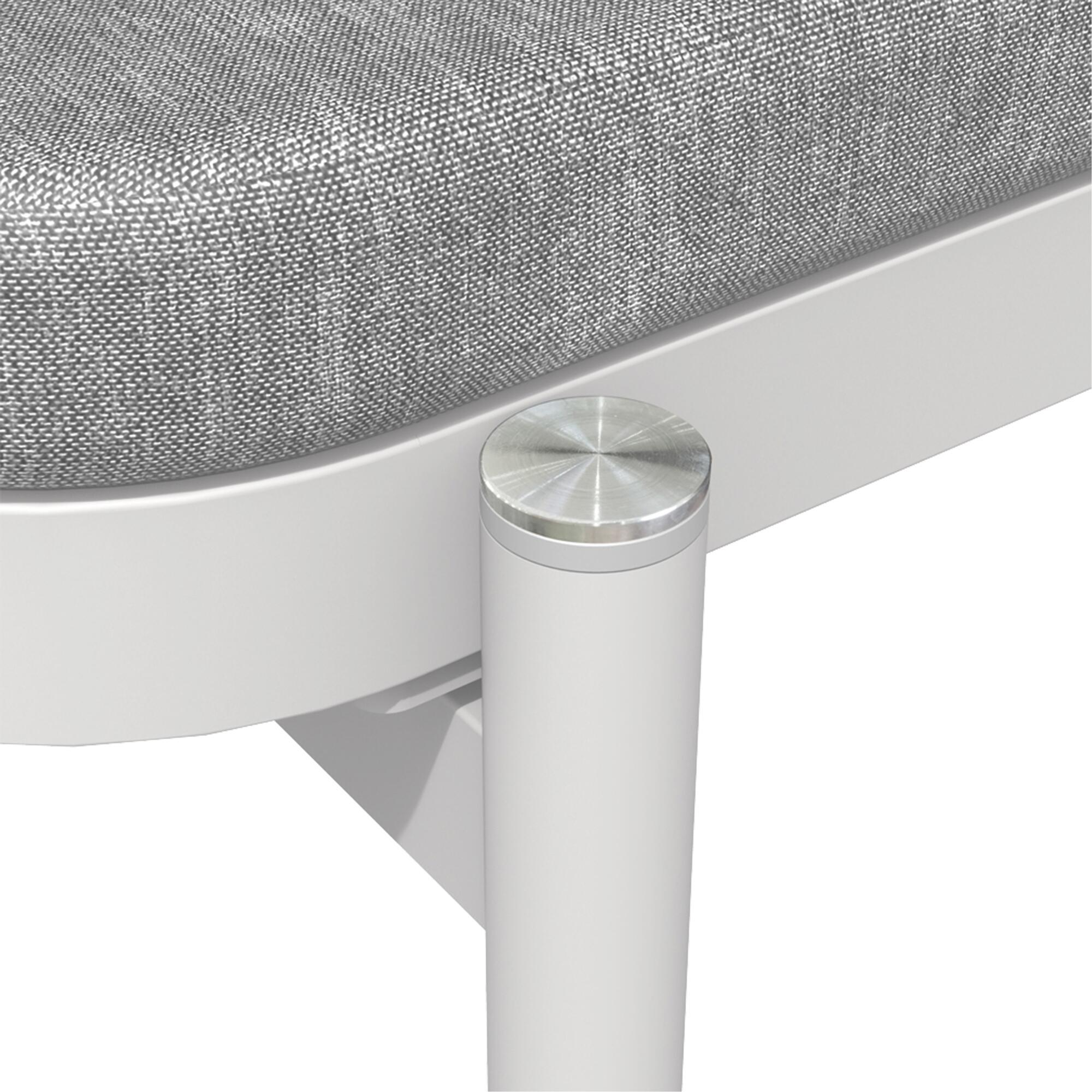 Lettino con cuscino e con ruote Arena NATERIAL in alluminio bianco e cuscino grigio 82 x 90 x 198 cm - 15