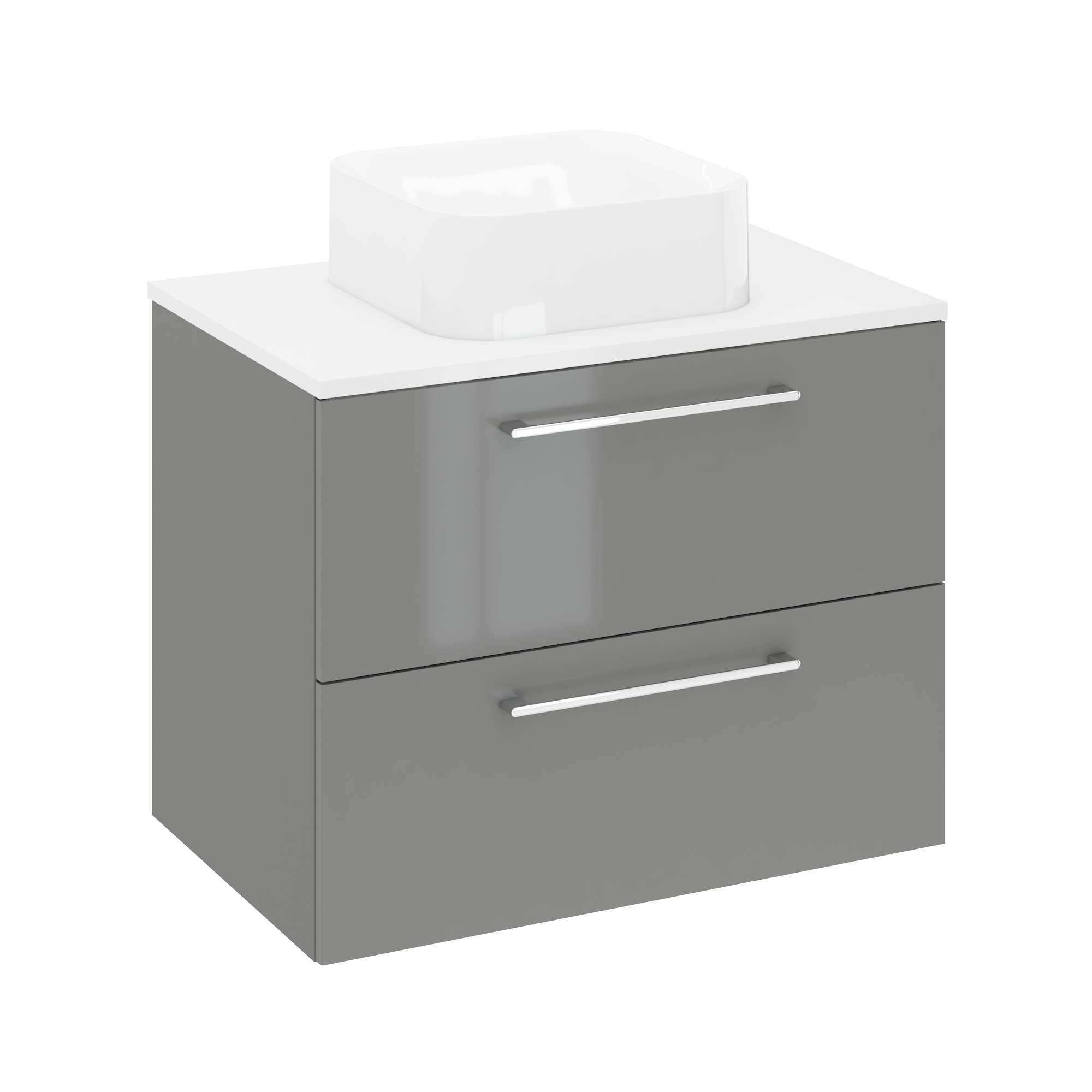 Lavabo da appoggio SENSEA Capsule quadrato in composito minerale di resina gelificata L 38 x H 15.3 x P 12.2 cm bianco lucido piletta non inclusa - 5