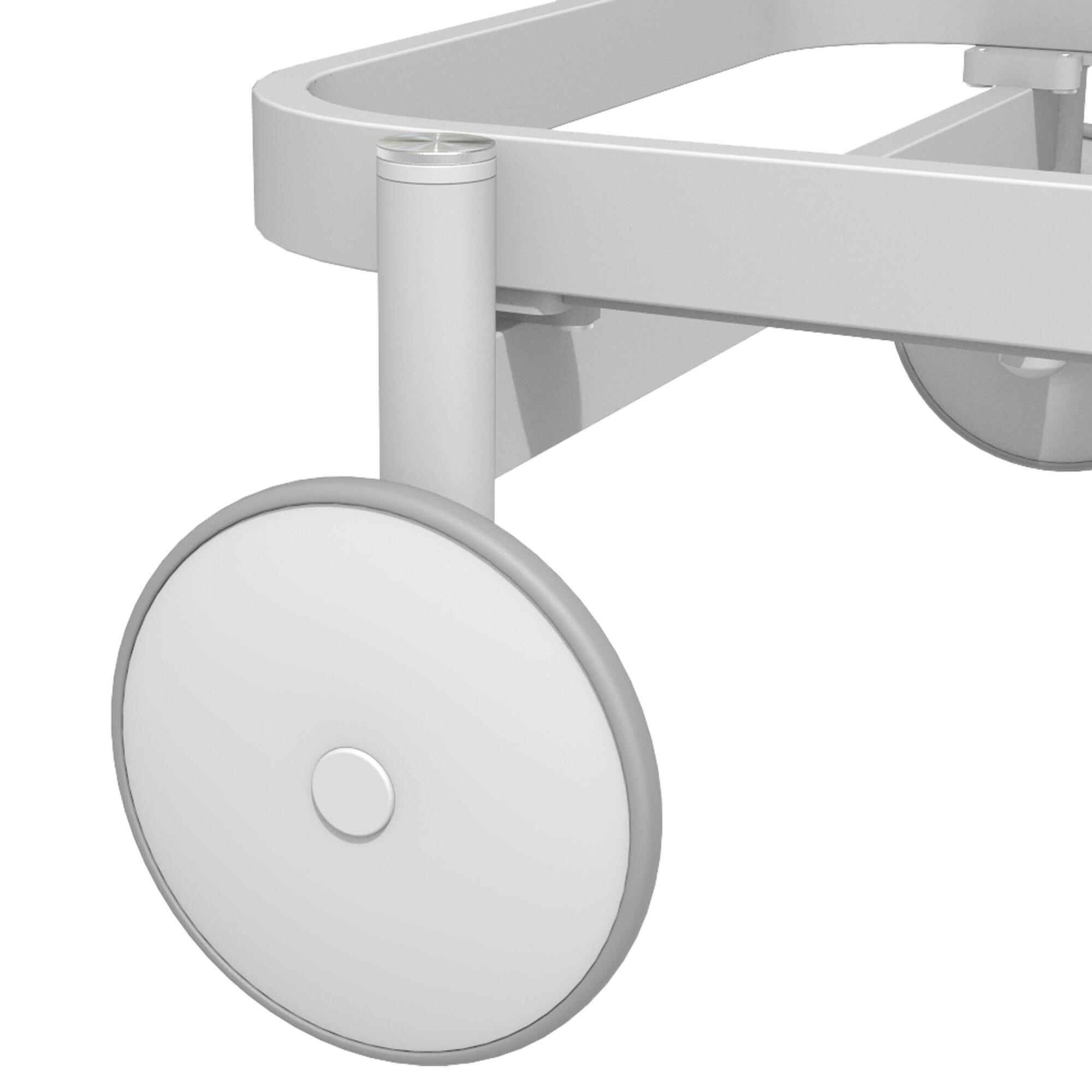 Lettino con cuscino e con ruote Arena NATERIAL in alluminio bianco e cuscino grigio 82 x 90 x 198 cm - 14