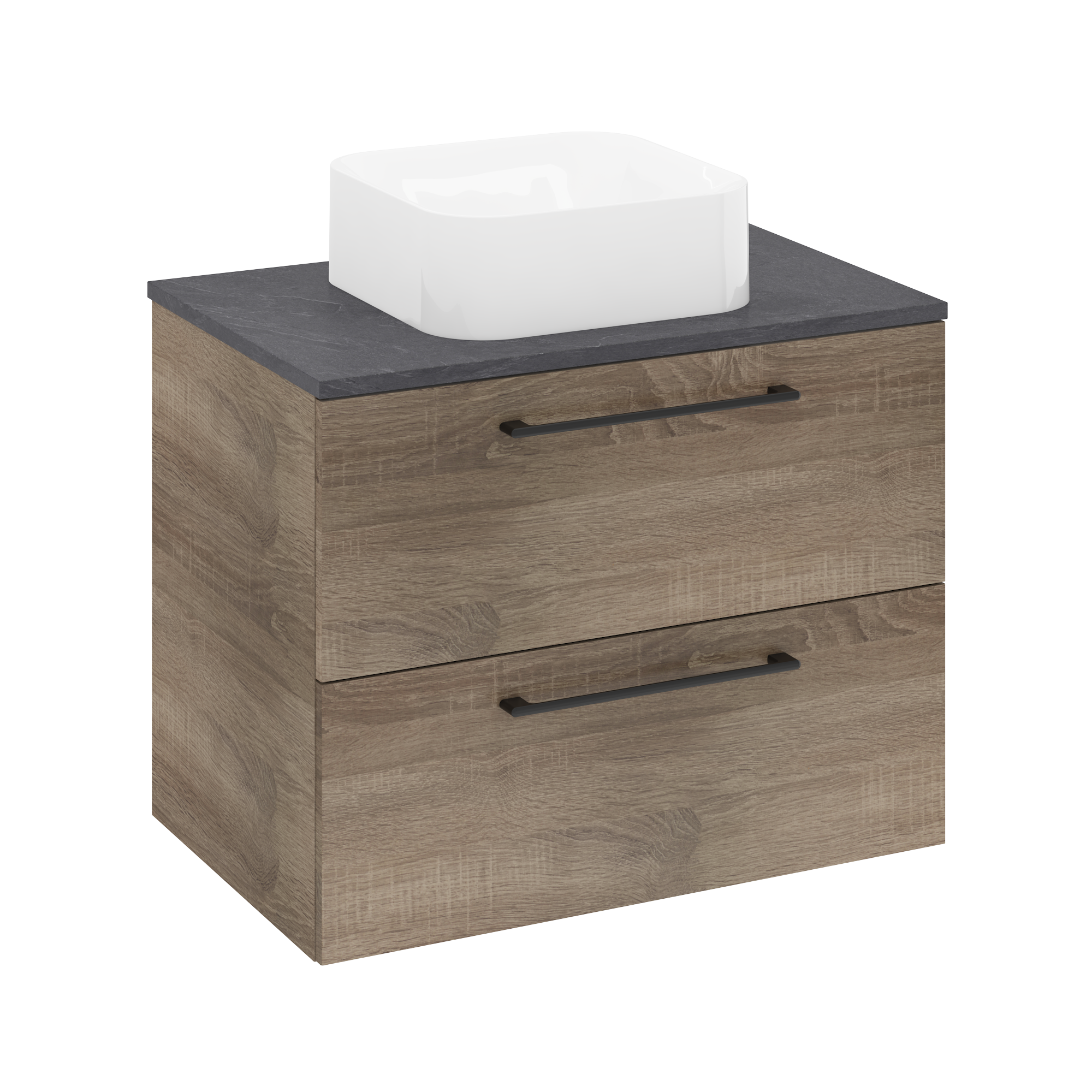 Lavabo da appoggio SENSEA Capsule quadrato in composito minerale di resina gelificata L 38 x H 15.3 x P 12.2 cm bianco lucido piletta non inclusa - 3