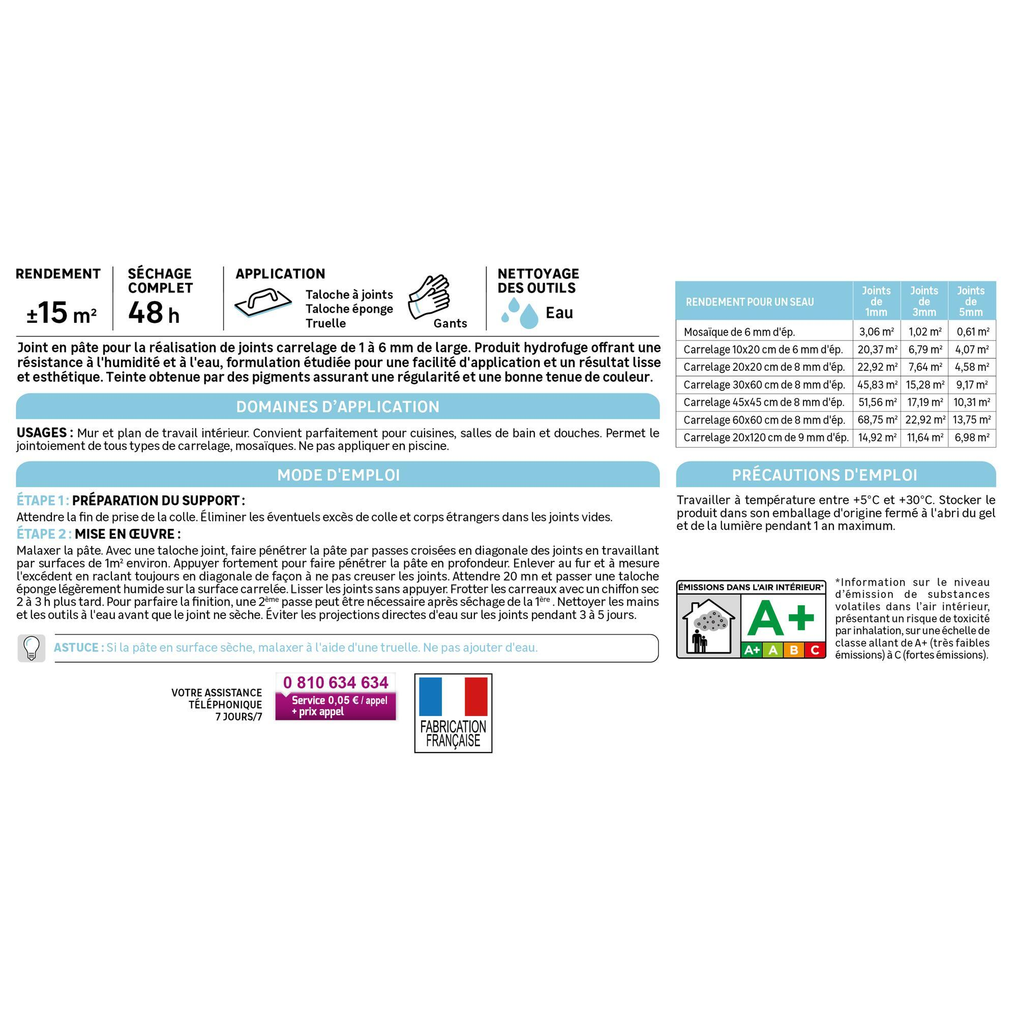 Joint pâte carrelage / mosaïque AXTON blanc 3KG - 4