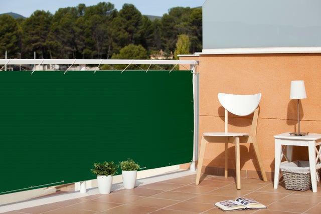 Telo Frangivista VOUNOT Per Balcone - 90x500 Cm, HDPE 230g/m², Grigio - Con Cavo E Fascette - Foto 12