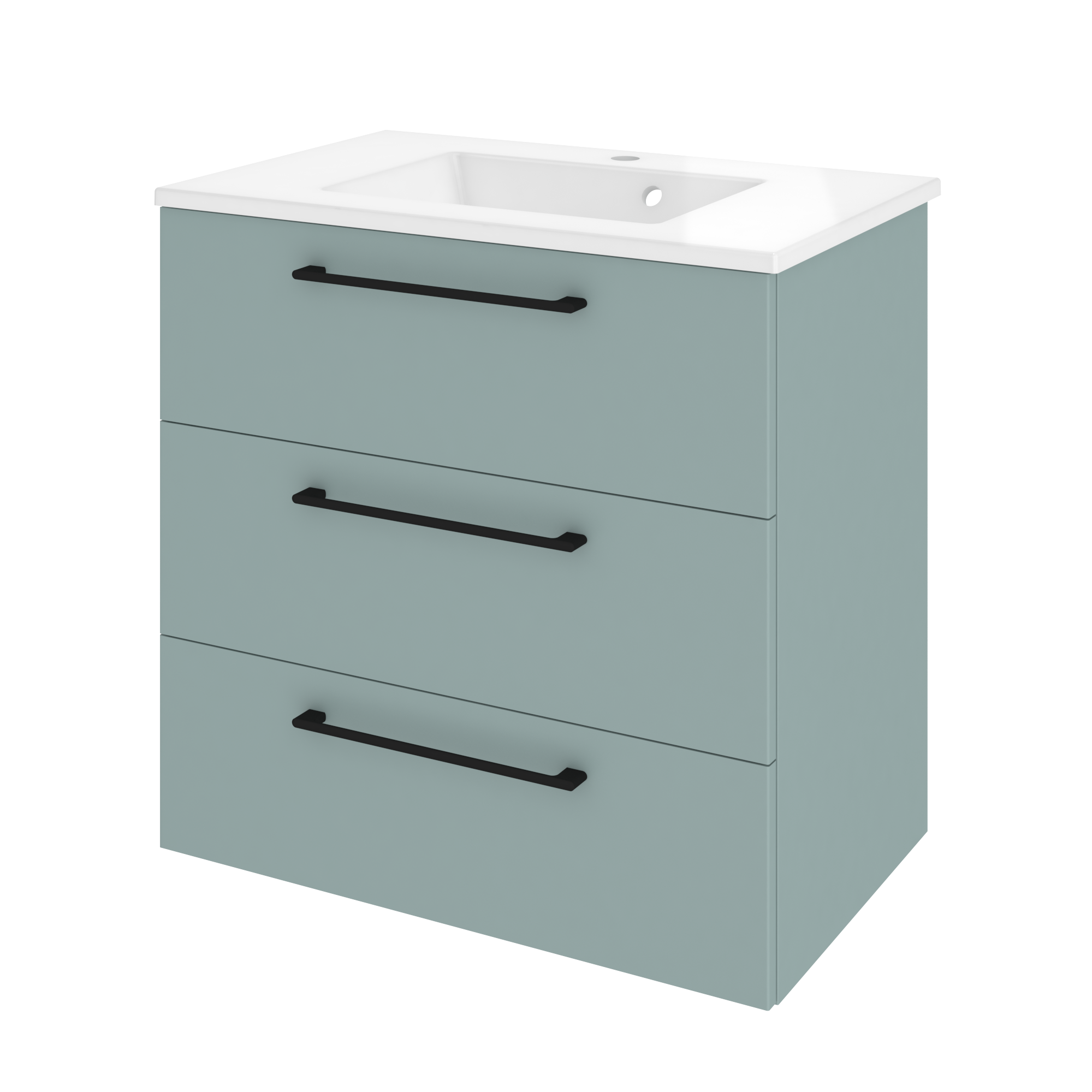 Meuble sous-vasque 3t l.75 x H.73 x P.46 cm vert celadon Remix - 11