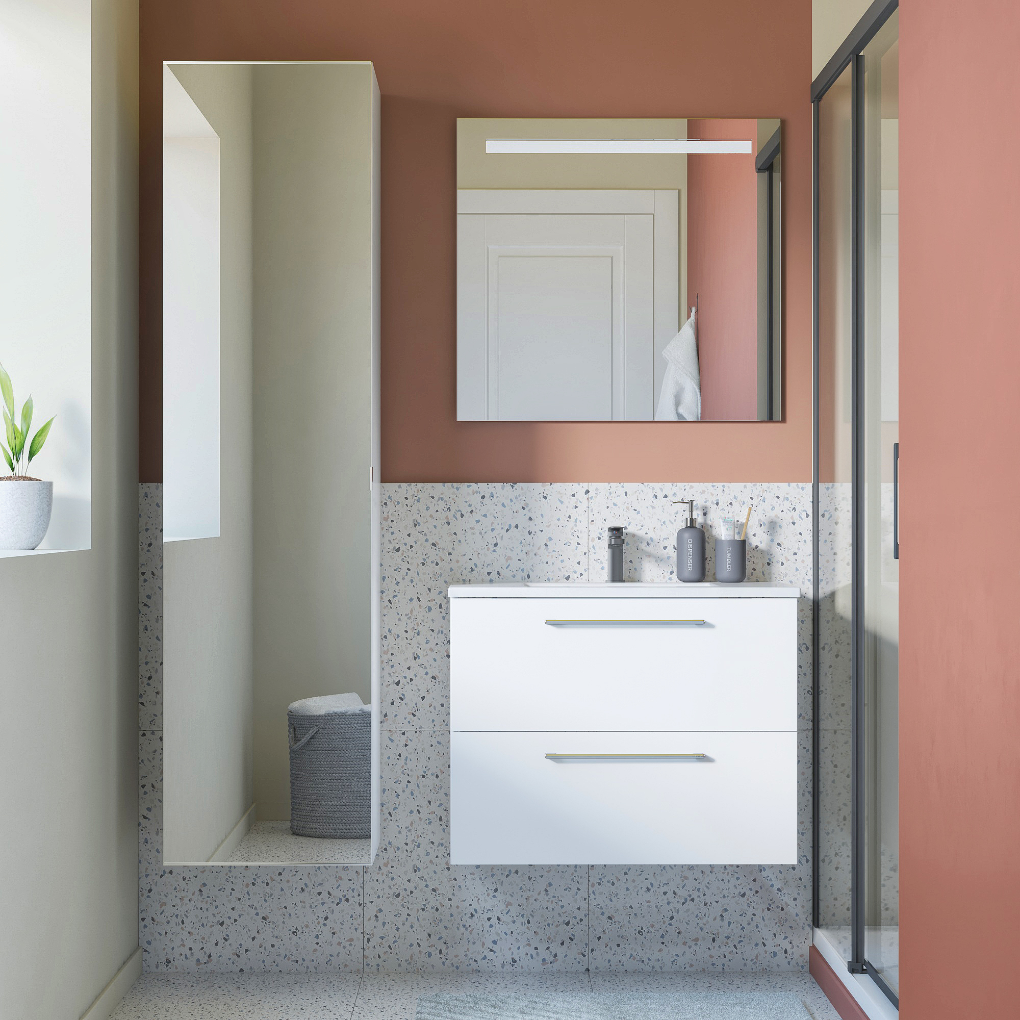 Szafka pod umywalkę Remix Biała 75 Sensea - 5