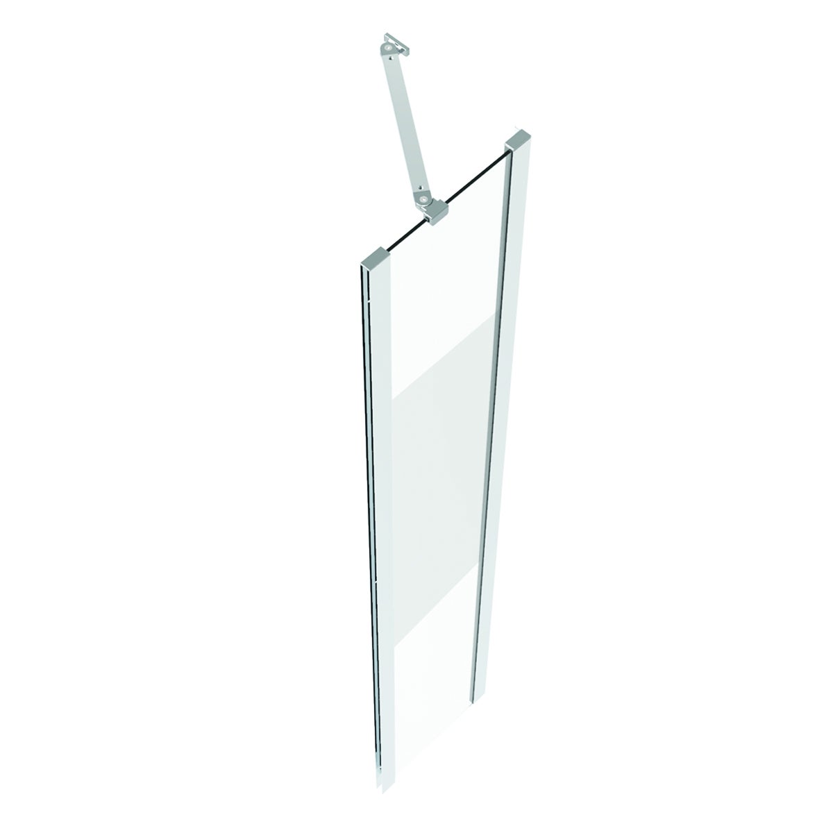 Porta doccia L 50 cm x H 190 cm per nicchia in vetro trasparente SP. 6 mm, profilo lucido cromo, serie Verve - 2