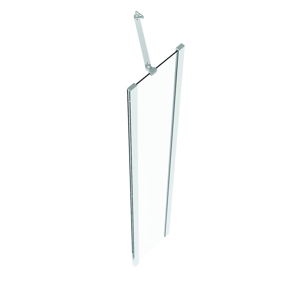 Porta doccia L 190 cm x H 190 cm per nicchia in vetro trasparente SP. 6 mm, profilo lucido cromo, serie Verve - 4