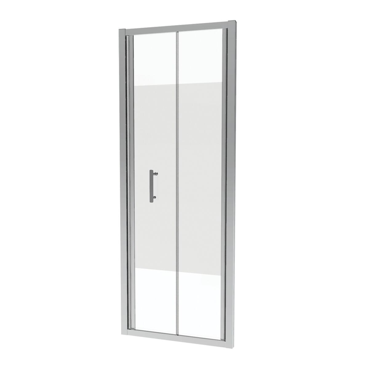 Porta doccia pieghevole L 71-76 cm x H 190 cm per nicchia in vetro trasparente SP. 6 mm, profilo lucido cromo, serie Verve - 4