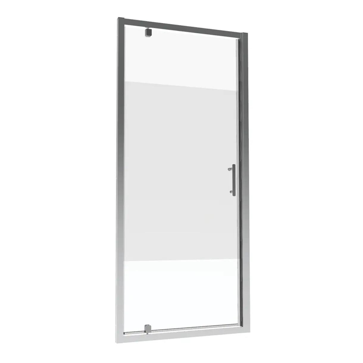 Porta doccia saloon L 65-70 cm x H 190 cm per nicchia in vetro trasparente SP. 6 mm, profilo lucido cromo, serie Verve - 3