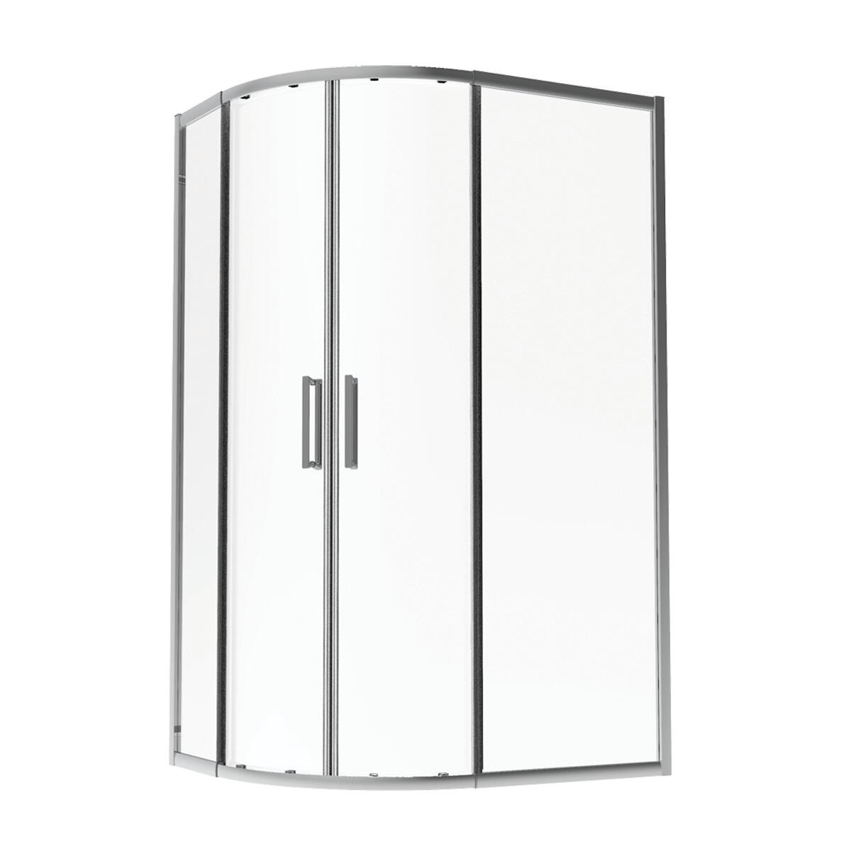 Box doccia angolare con porta scorrevole, vetro 6 mm, L 85-90 cm X L 80 cm, H 195 cm, cromo Slimline - 2