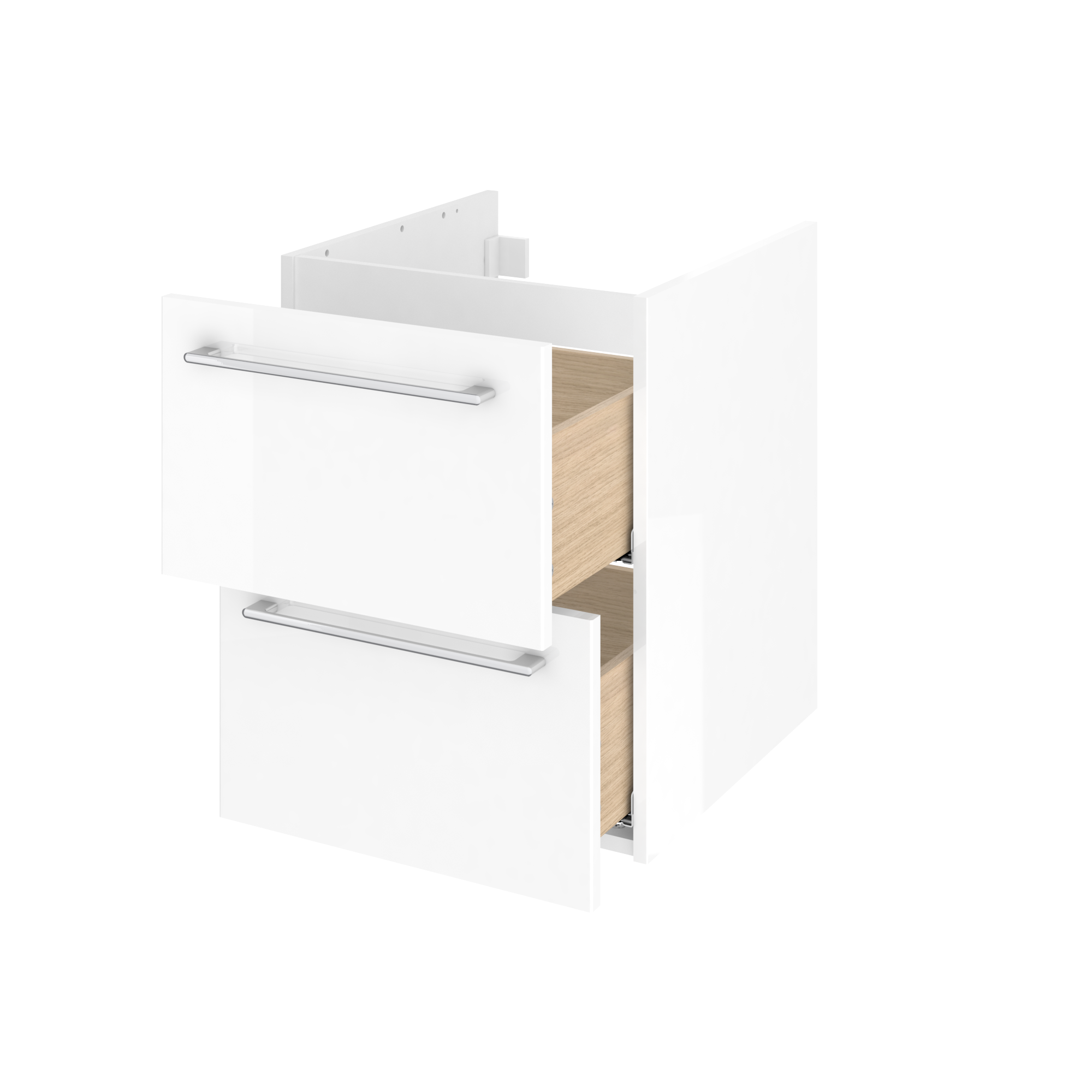 Szafka łazienkowa 2 szuflady + umywalka zestaw 91x49.5 cm Remix biała Sensea