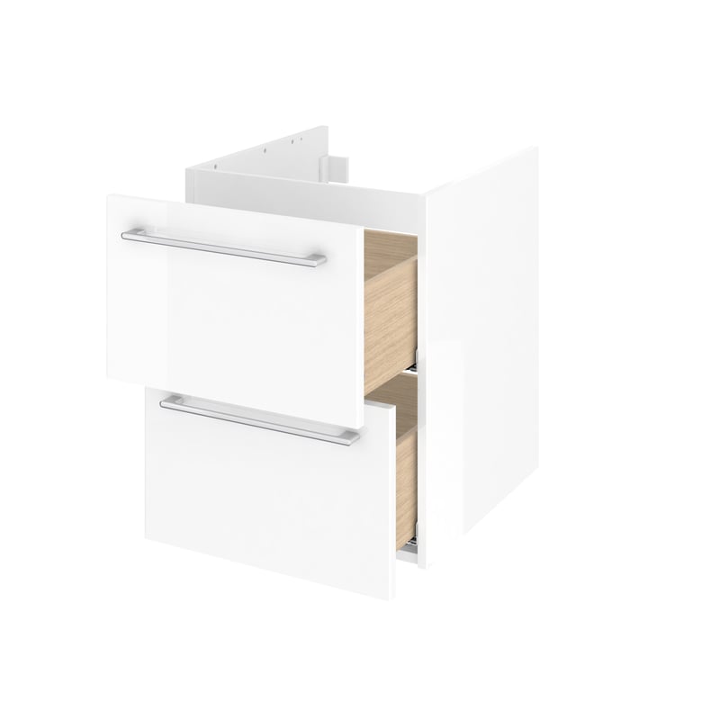 Szafka łazienkowa 2 szuflady + umywalka zestaw 91x49.5 cm Remix biała Sensea