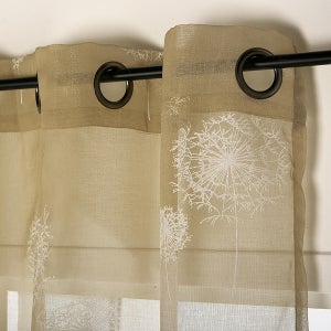 Delien Tenda in voile con otivo a foglie, trasparente, con occhielli, per soggiorno, 140 x 175