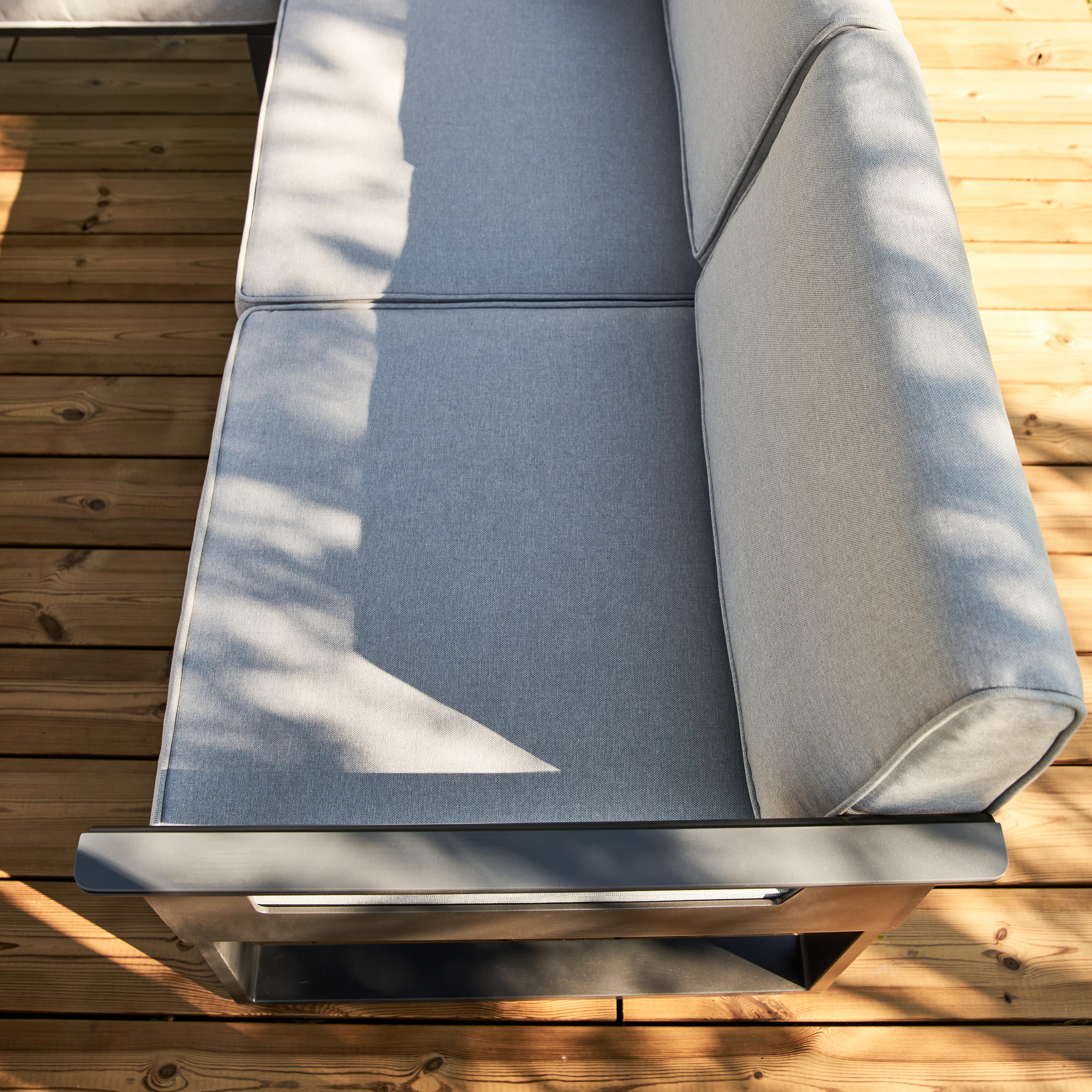 Salotto da giardino per 7 persone antracite Odyssea NATERIAL con cuscini in poliestere grigio - 26