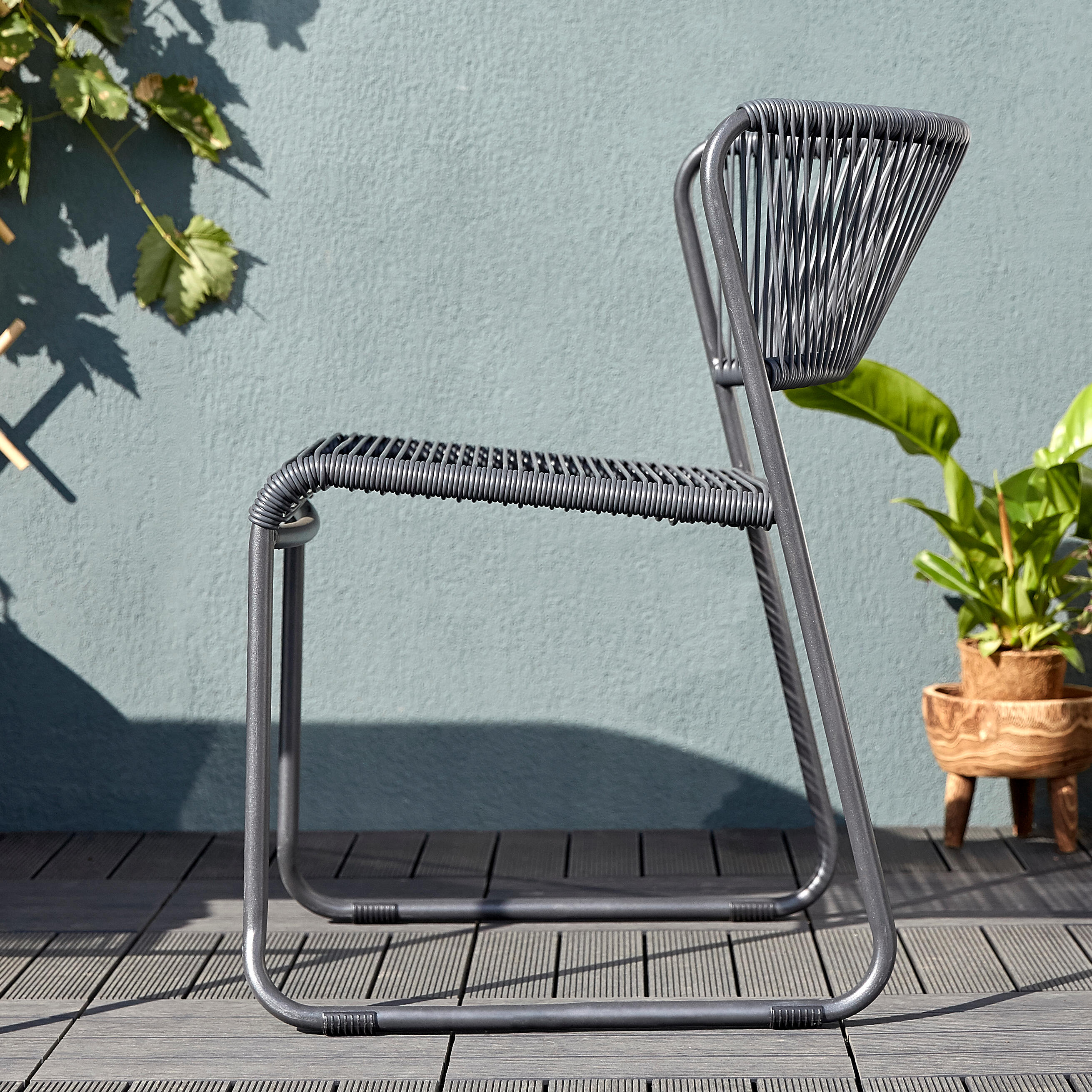 Cadeira de rattan NATERIAL DUO CINZENTO ESCURO - 14