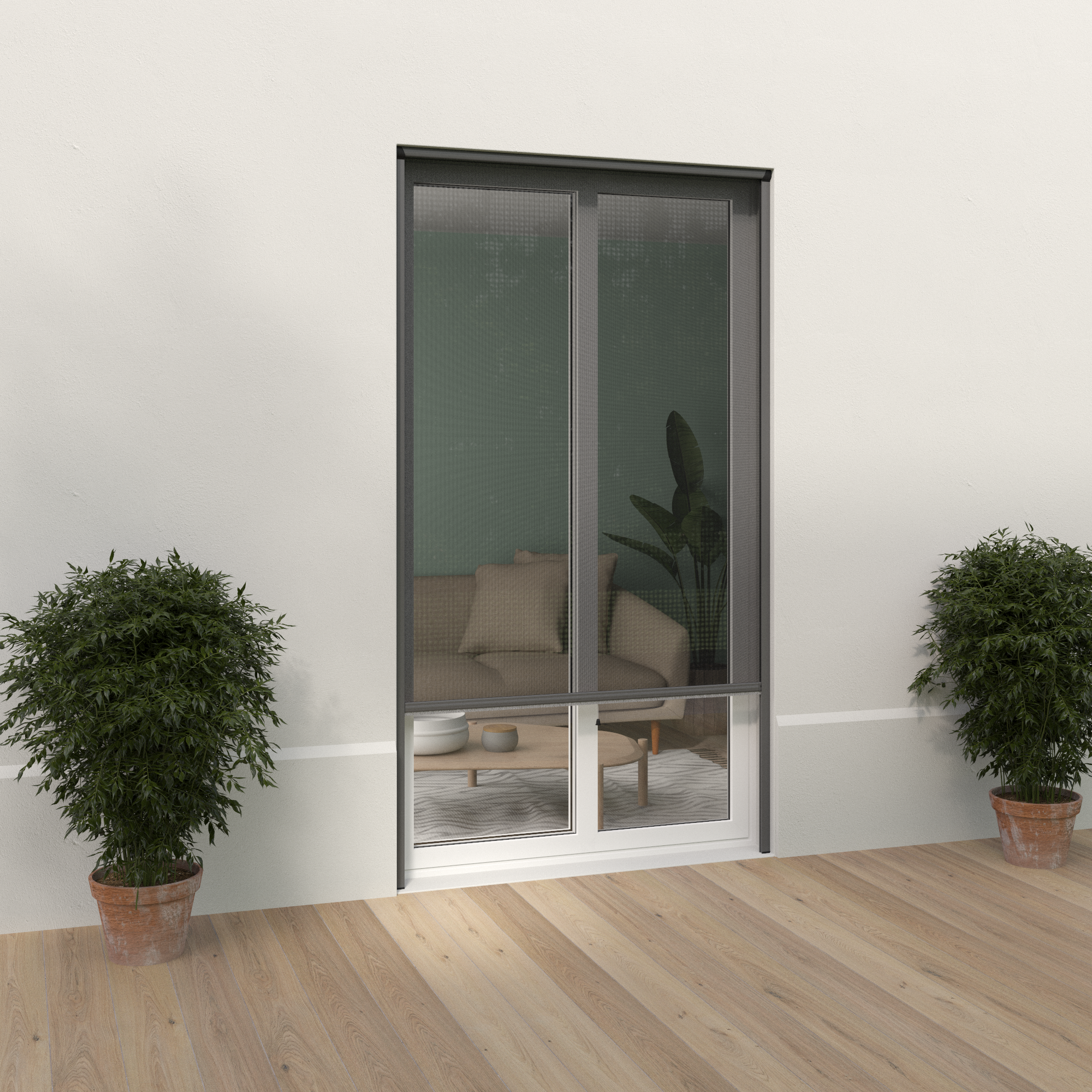 Moustiquaire H.230xl.150cm enroult vertical/pte fen MOUSTIKIT CONFORT alu gris - 2