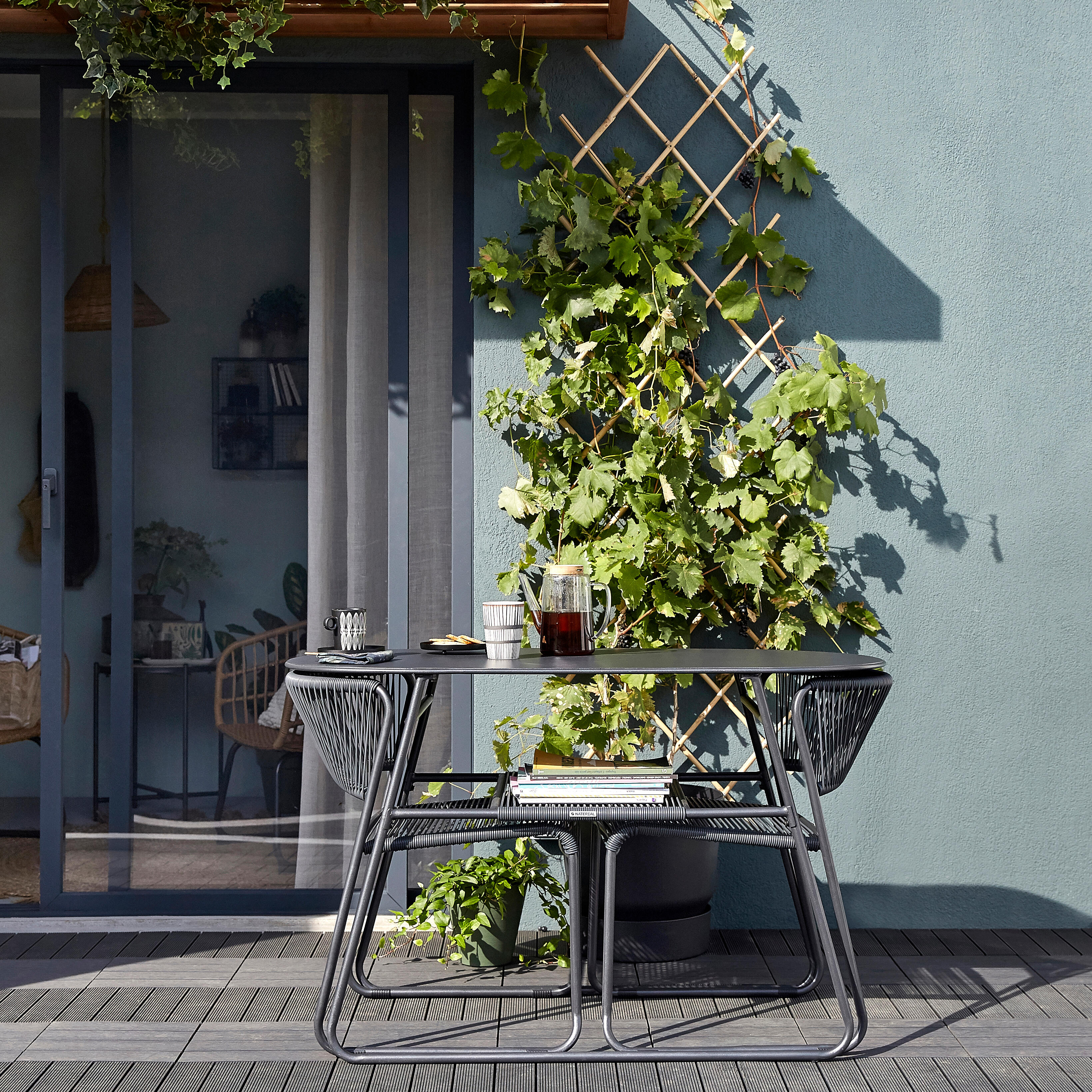 Krzesło ogrodowe Duo stalowe antracytowe Naterial - 11