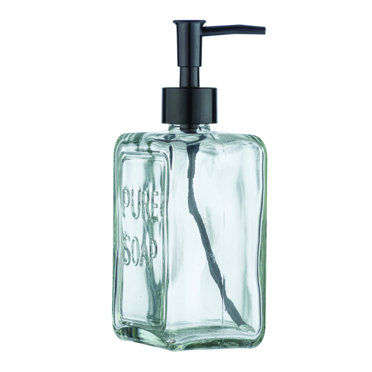 Dispenser sapone per bagno/cucina Pure trasparente in cristallo 0.55 l - 6