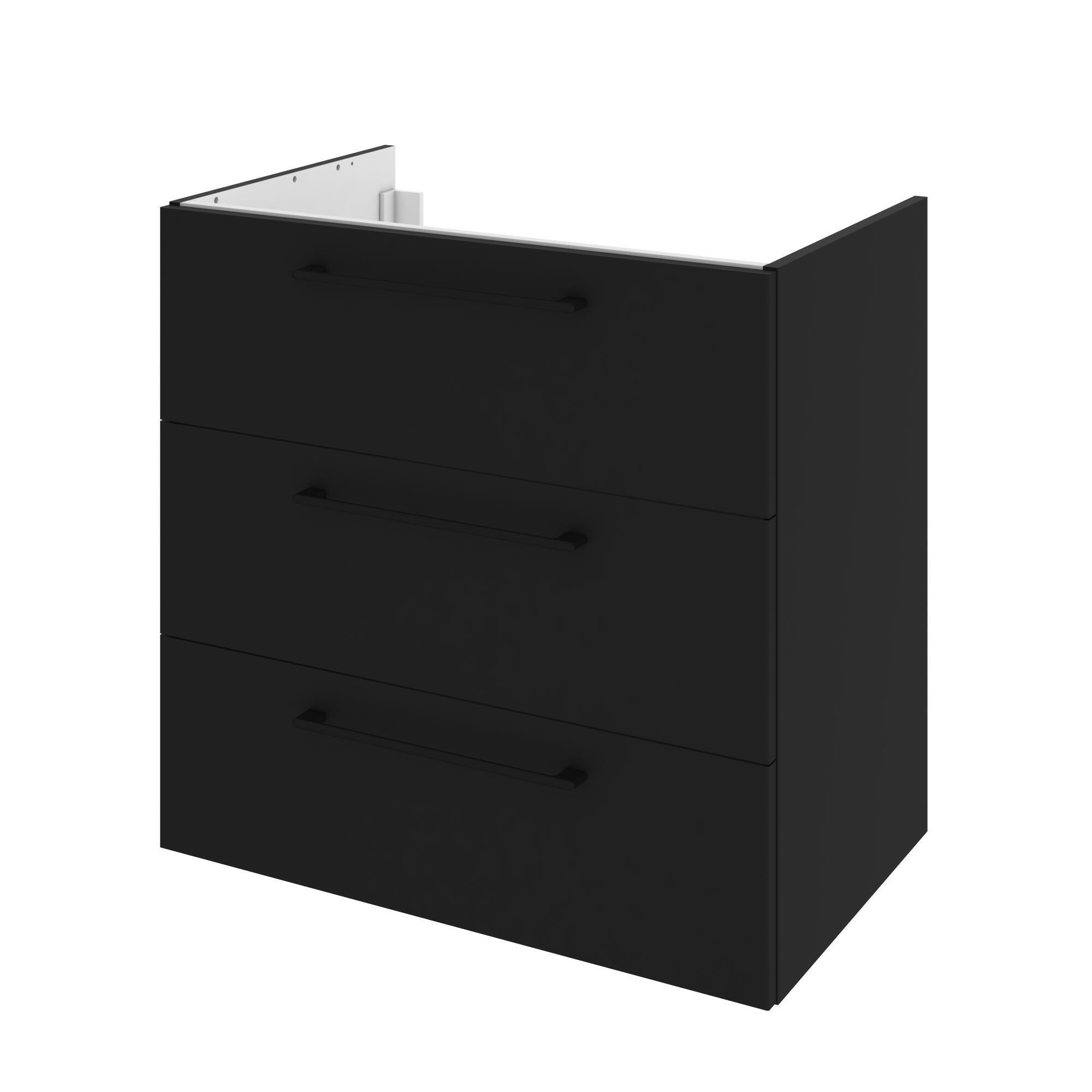 Meuble sous-vasque 3t l.75 x H.73 x P.46 cm noir mat Remix - 2