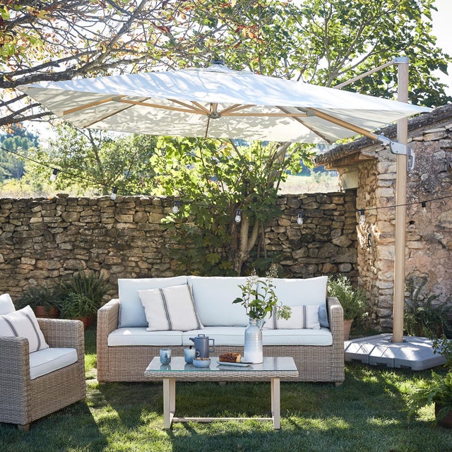 Salon bas de jardin beige Medena NATERIAL, 5 personnes