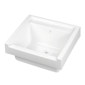 Pilozzo Lavatoio Da Parete In Ceramica Bianca 46x38 Cm – Per Lavanderia Interna O Esterna, Resistente Agli Acidi
