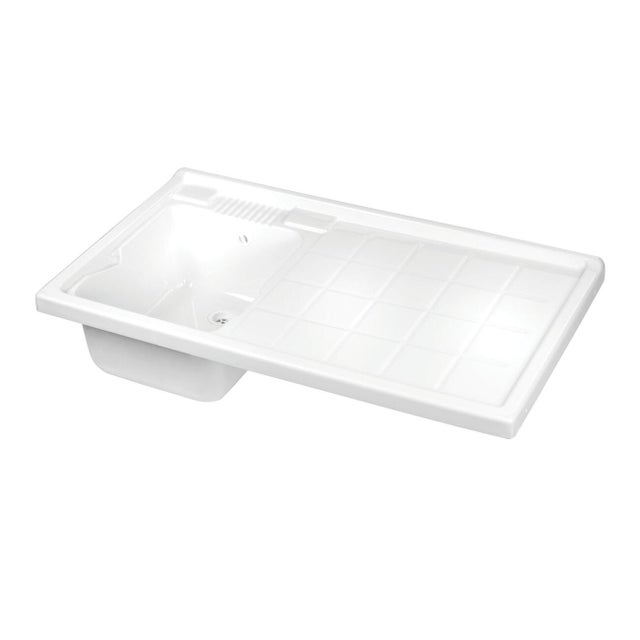 Lavatoio per bucato in resina bianco GAROFALO Edge L 108.5 x P 62 x Sp 108.5 cm da interno ed esterno