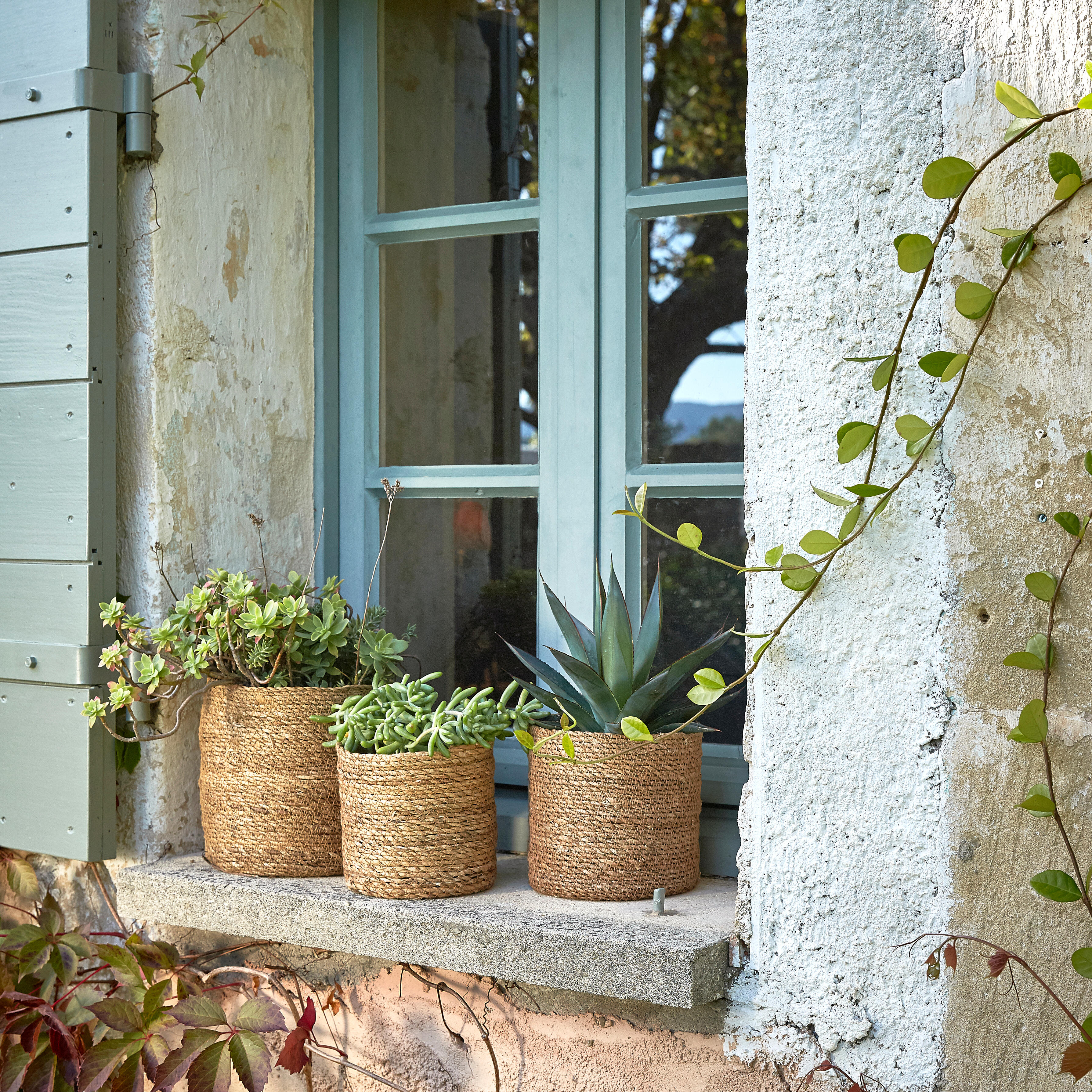 Pot de fleur rond MICA DECORATIONS D.20 x H.20 cm beige - 2