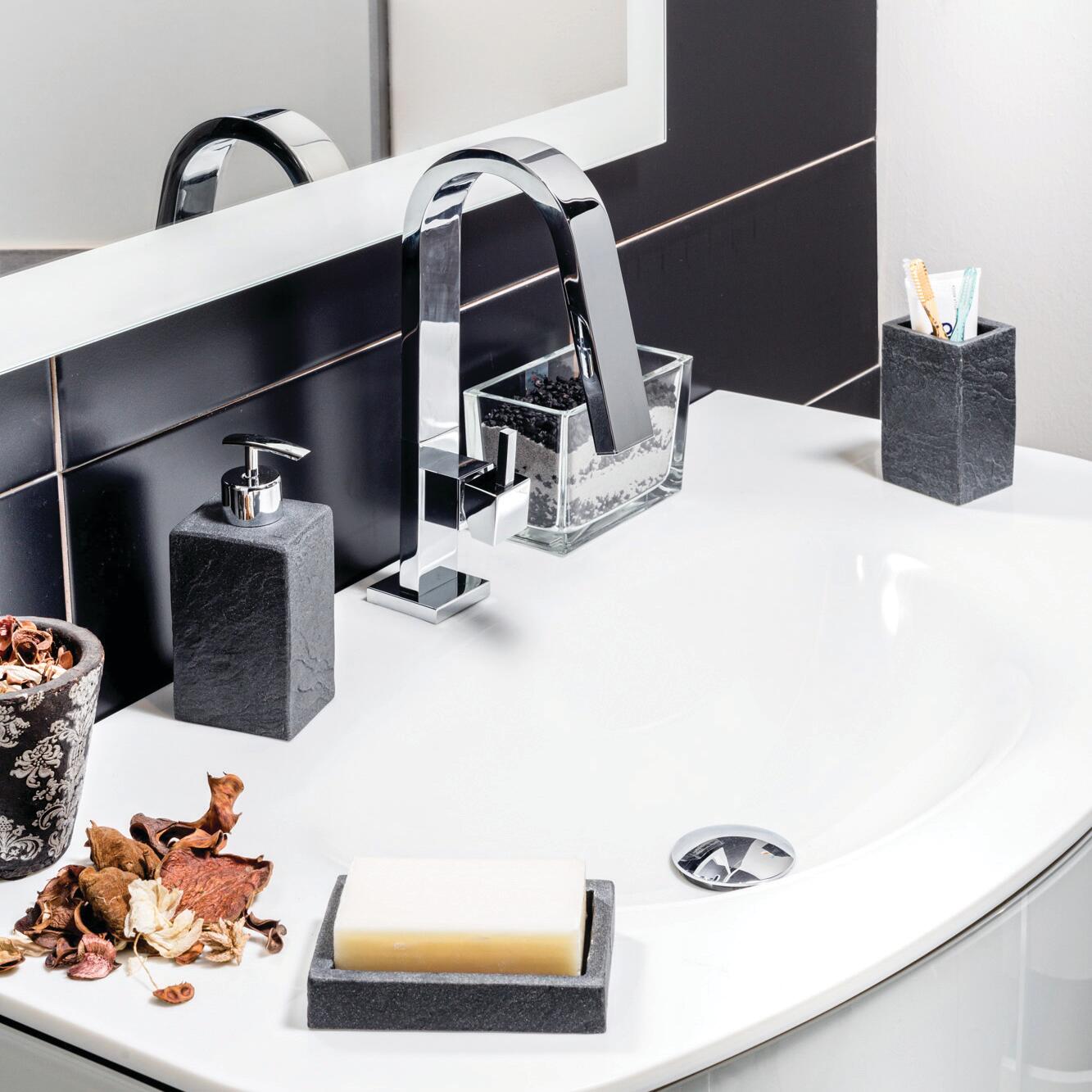 Porta sapone SYL porta sapone in poliresina ardesia ardesia 13.5 cm x 2.5 cm in resina - 3