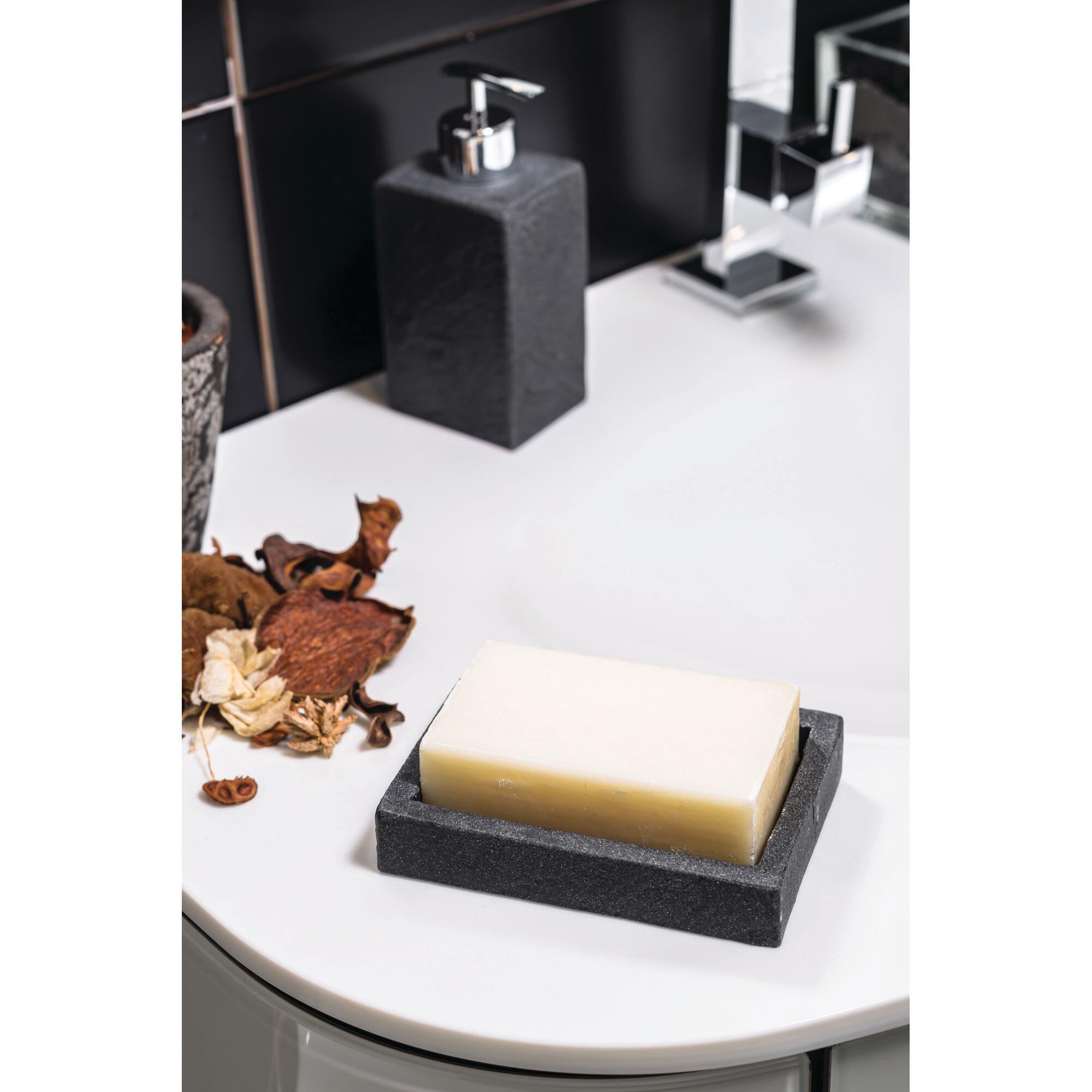 Porta sapone SYL porta sapone in poliresina ardesia ardesia 13.5 cm x 2.5 cm in resina - 2