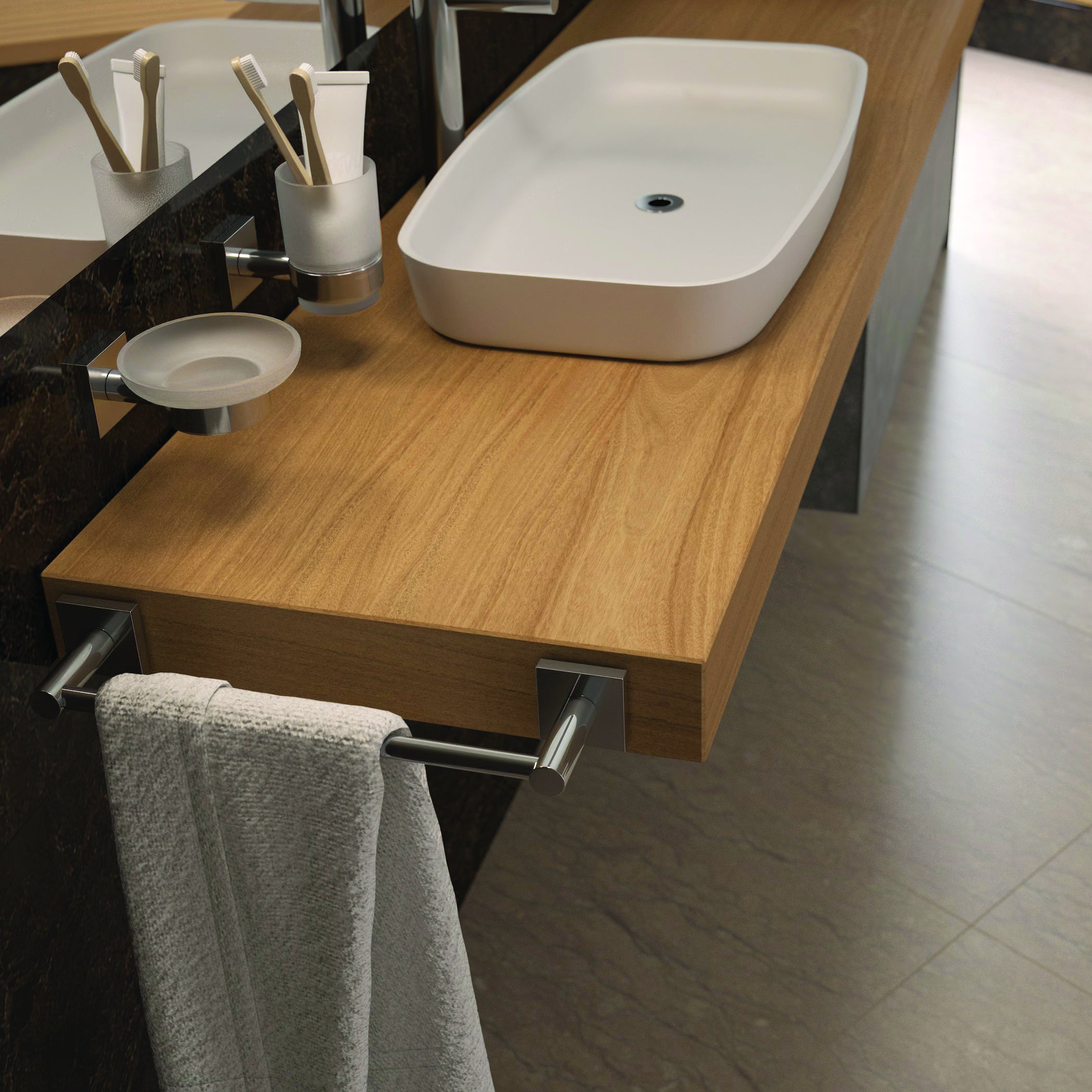 Porta salviette ad anello Hotel Maison cromato, L 19 cm - 3