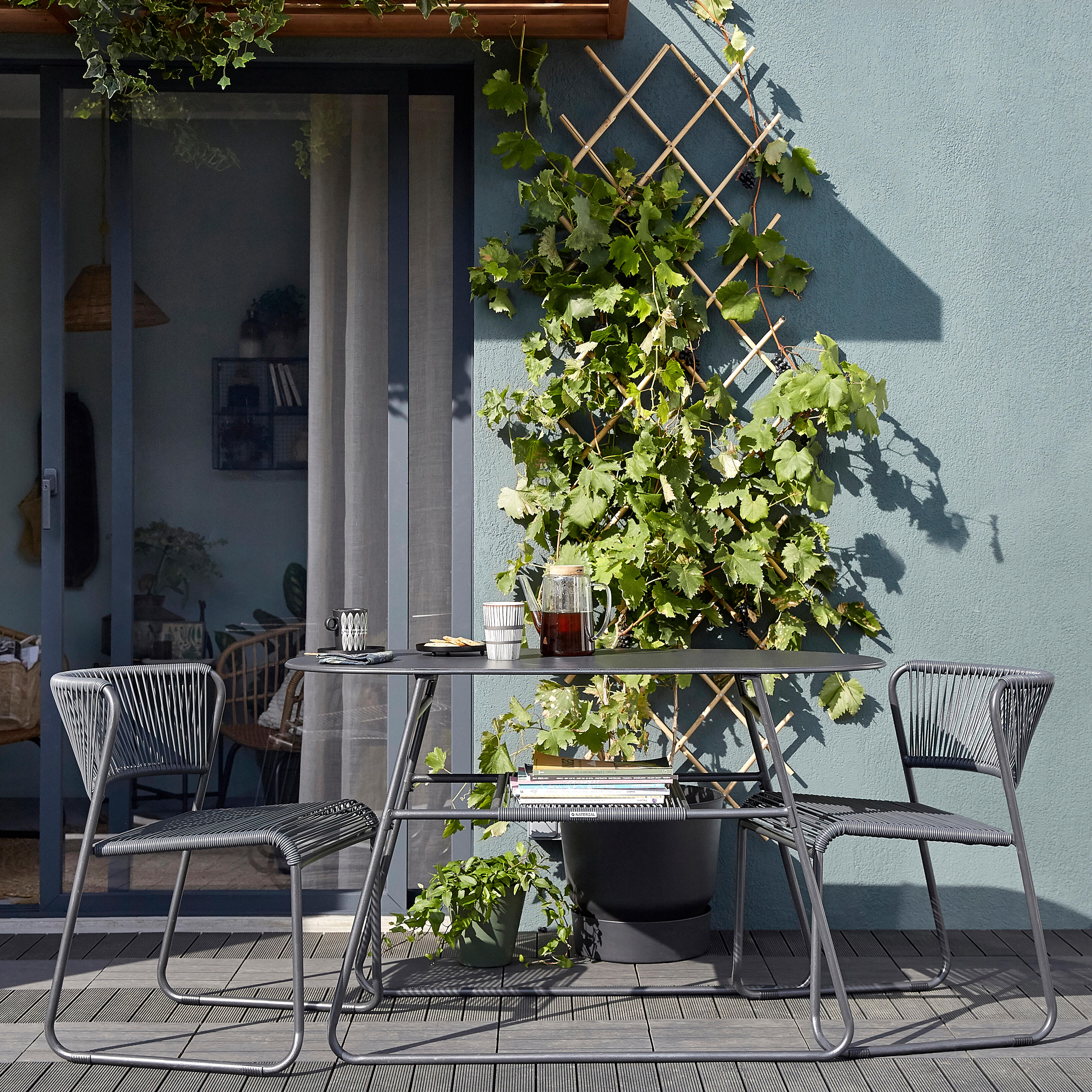 Cadeira de rattan NATERIAL DUO CINZENTO ESCURO - 16