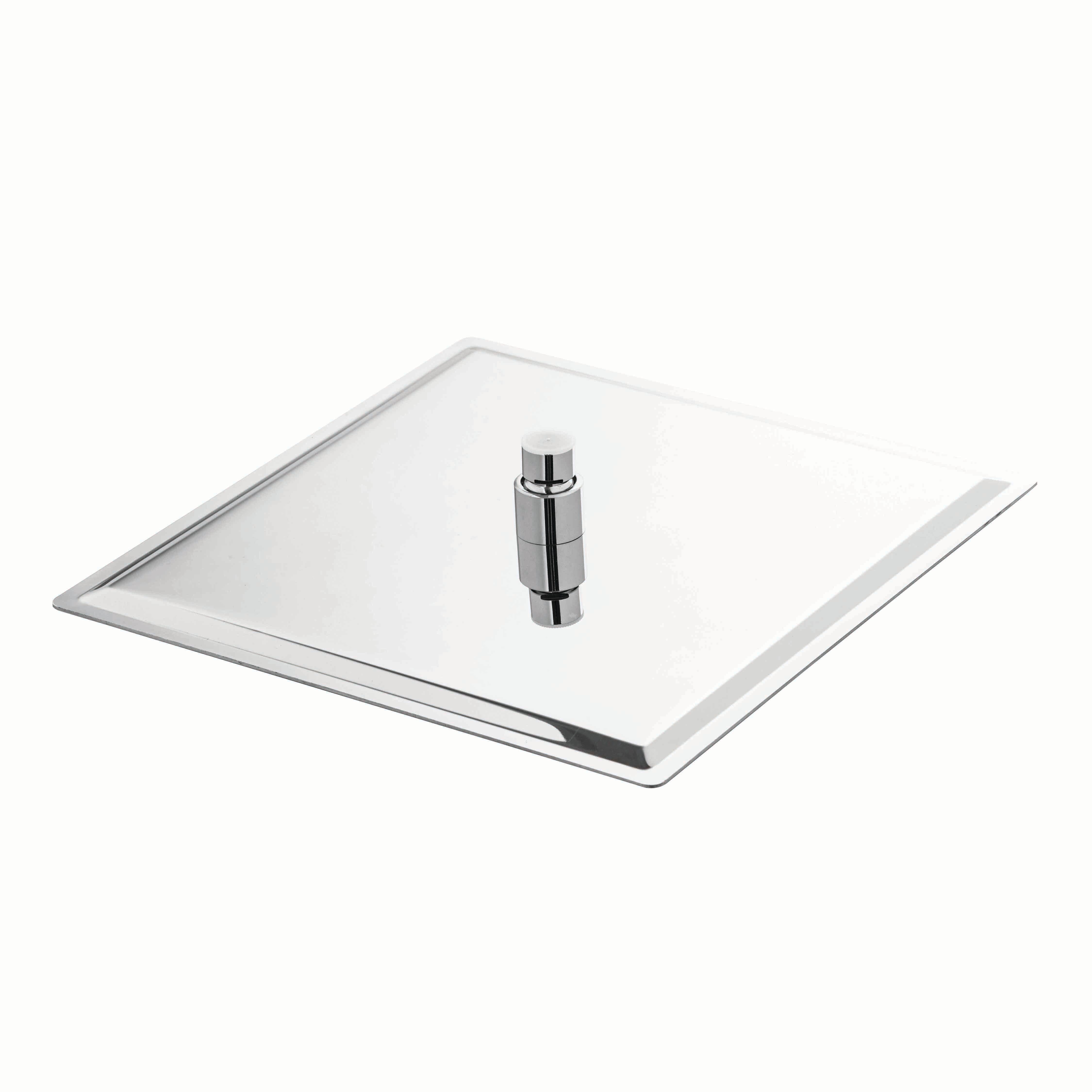 Soffione doccia METAFORM Top Line Slim quadro in inox cromato L 30 x H 5.5 x P 30 cm anticalcare 1 getto - 2