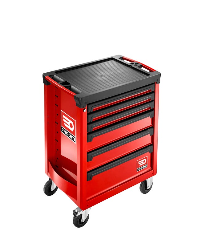 Servante d’atelier rouge acier FACOM 6 tiroirs, ROLL.6M3APB