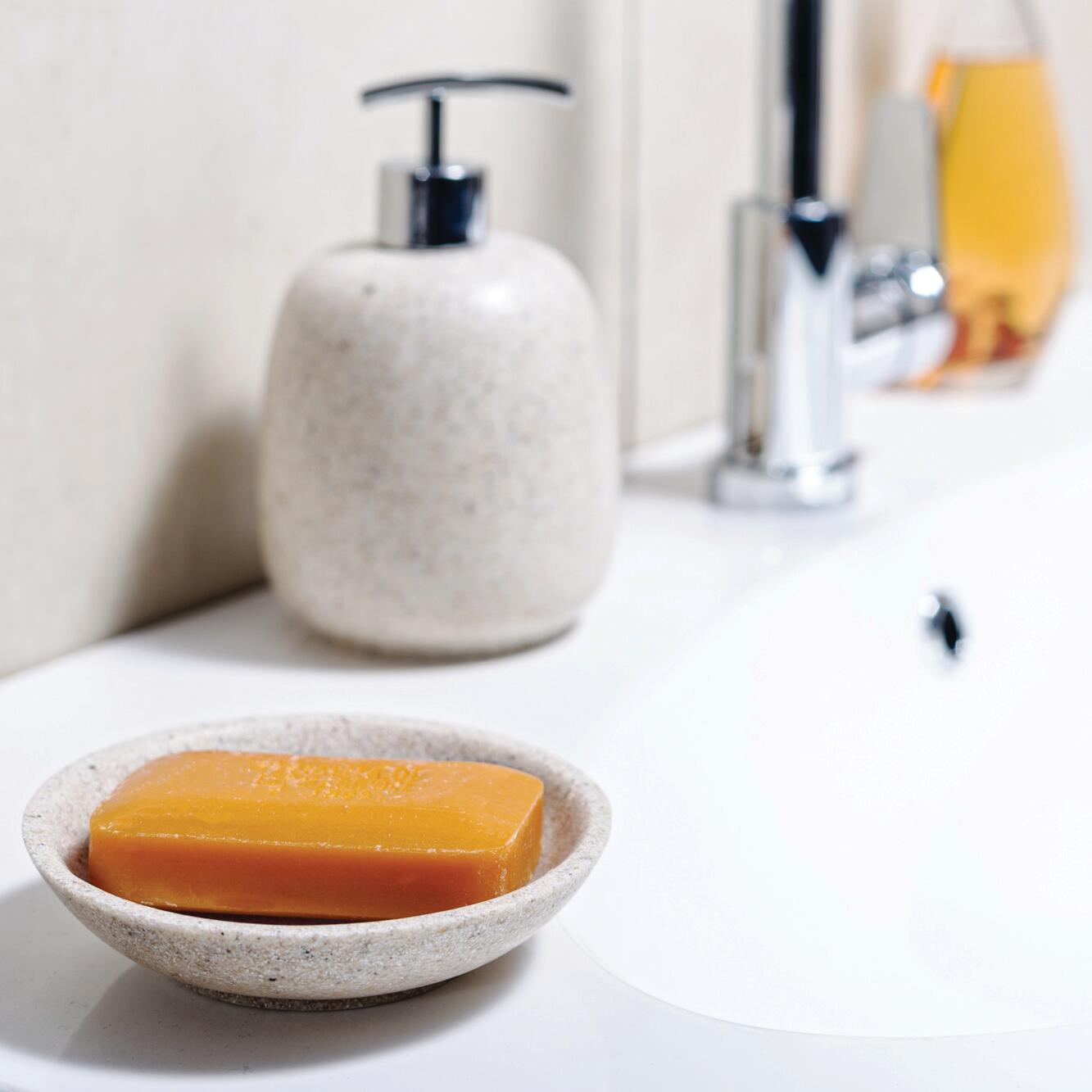 Dispenser sapone per bagno d'appoggio AFRA dispenser in poliresina sabbia sabbia in resina 0.5 l - 5