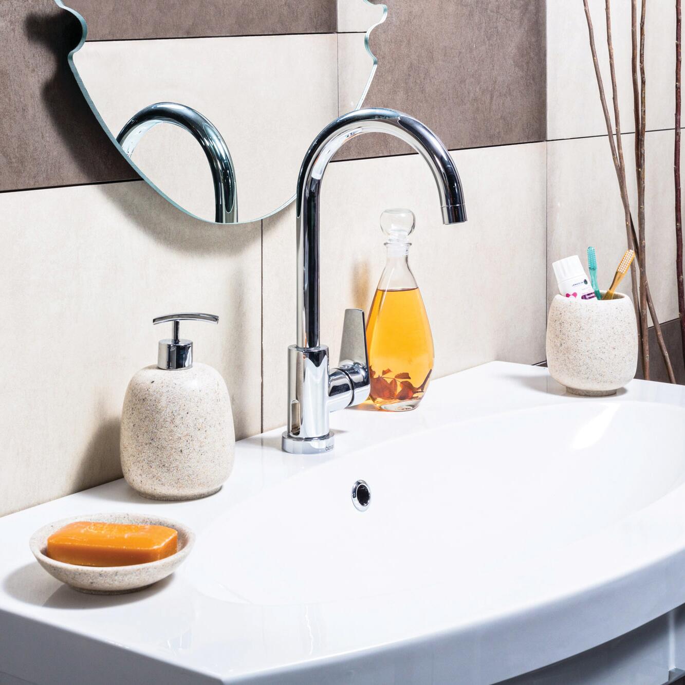 Dispenser sapone per bagno d'appoggio AFRA dispenser in poliresina sabbia sabbia in resina 0.5 l - 2