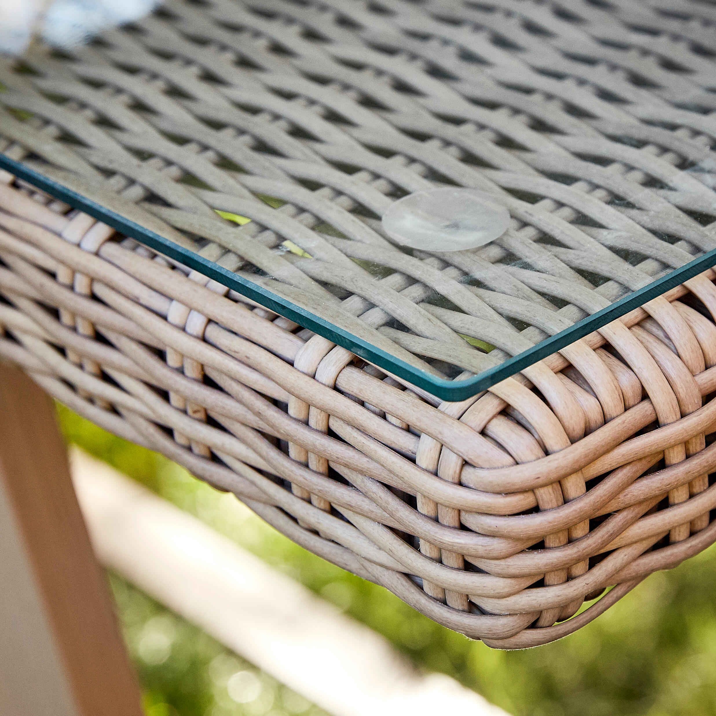 Tavolo da pranzo per giardino Medena NATERIAL in alluminio con piano in vetro beige per 6 persone 100x200cm - 27